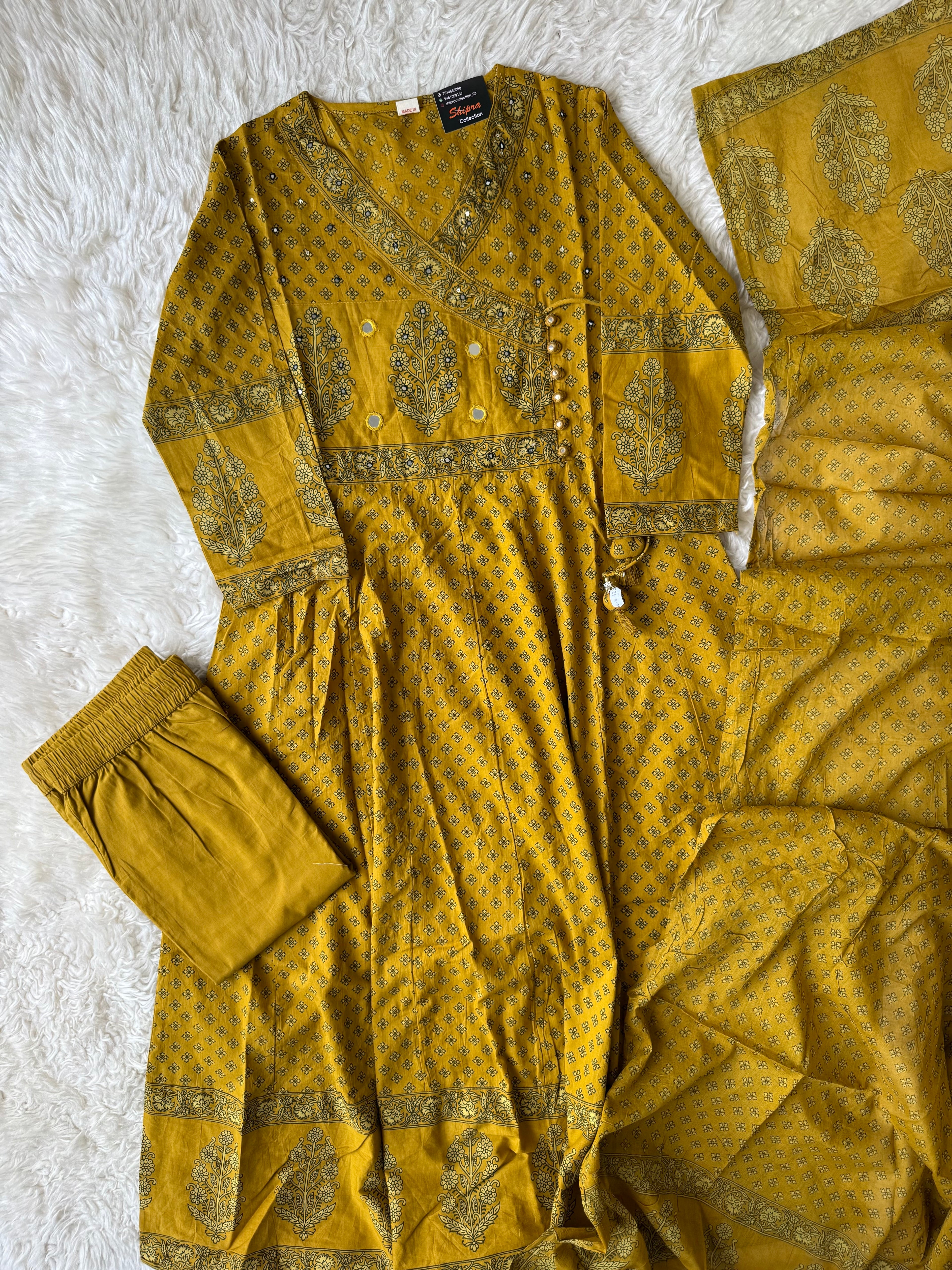 Premium Cotton Kurti Pant Dupatta Set