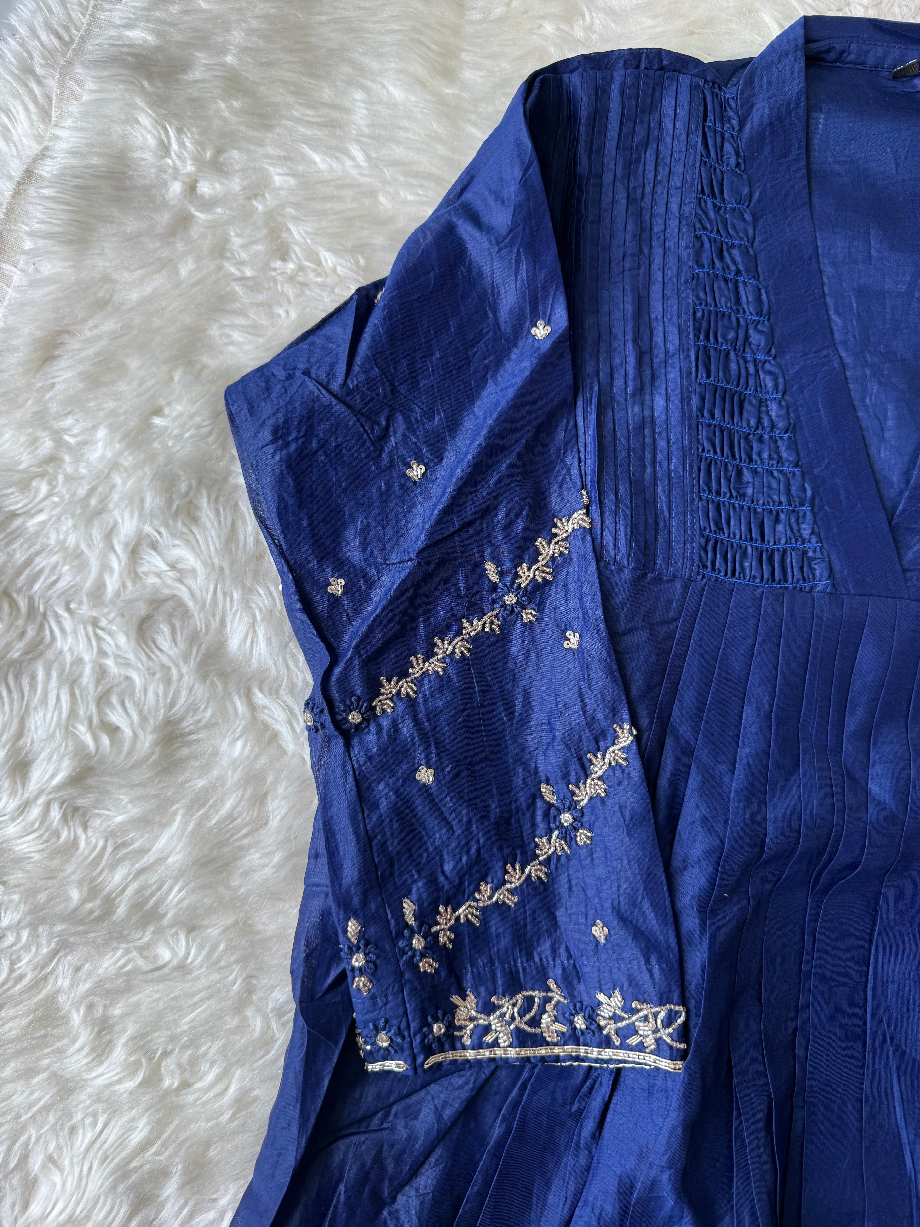 Mul Chanderi Kurti Pant Dupatta Set