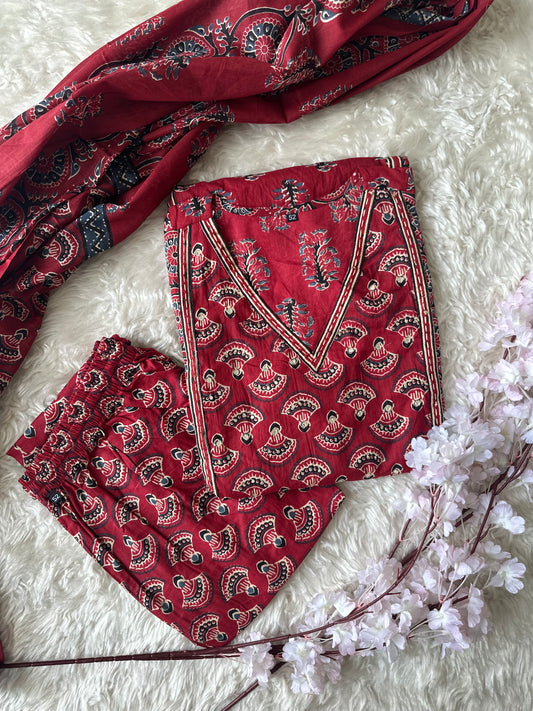 Budget Friendly Kurti Pant Dupatta Set