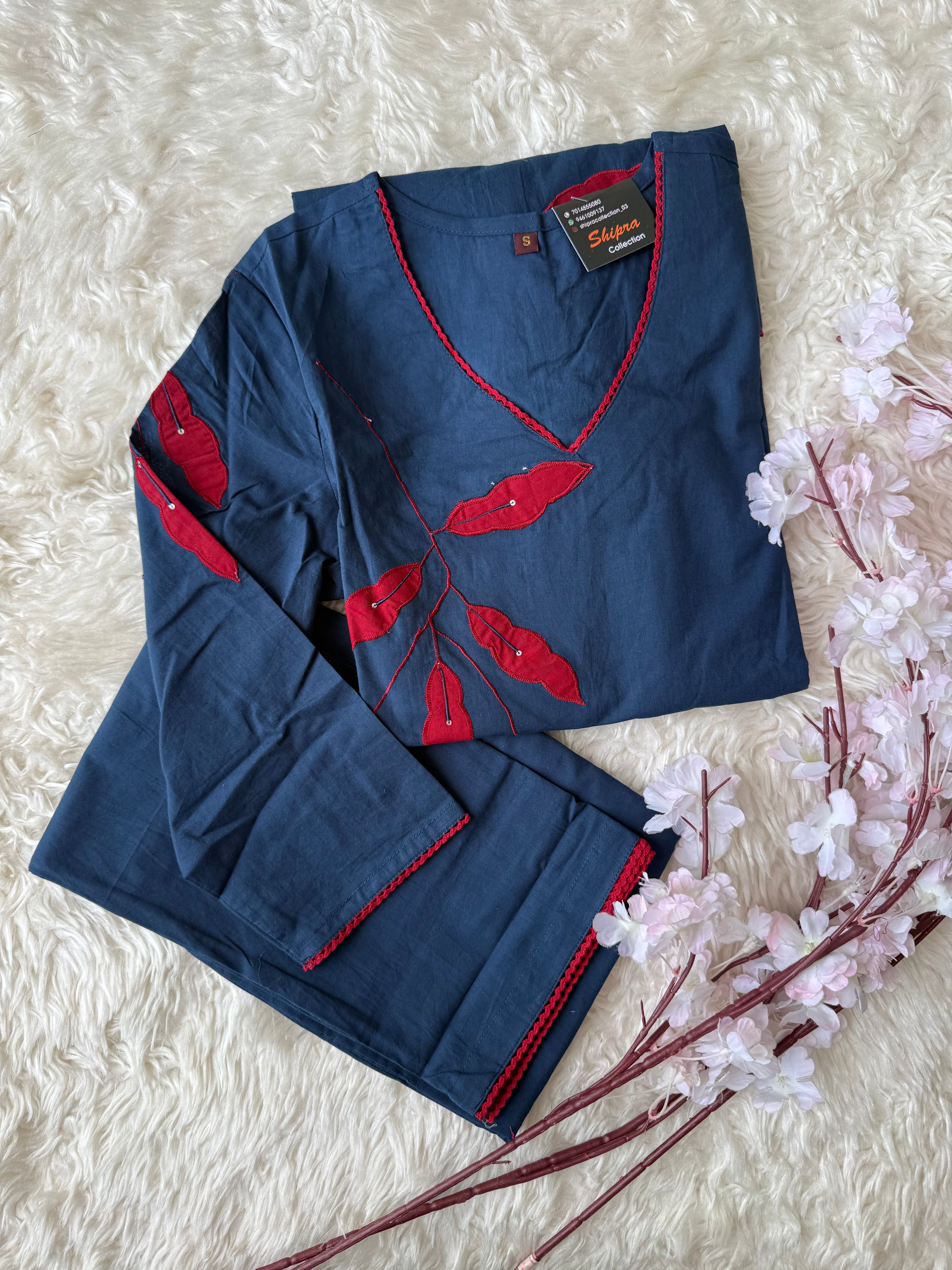 Breathable Cotton Aplique Work Co-ord Set