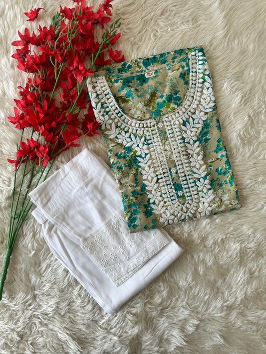 Rayon Kurti Pant Set