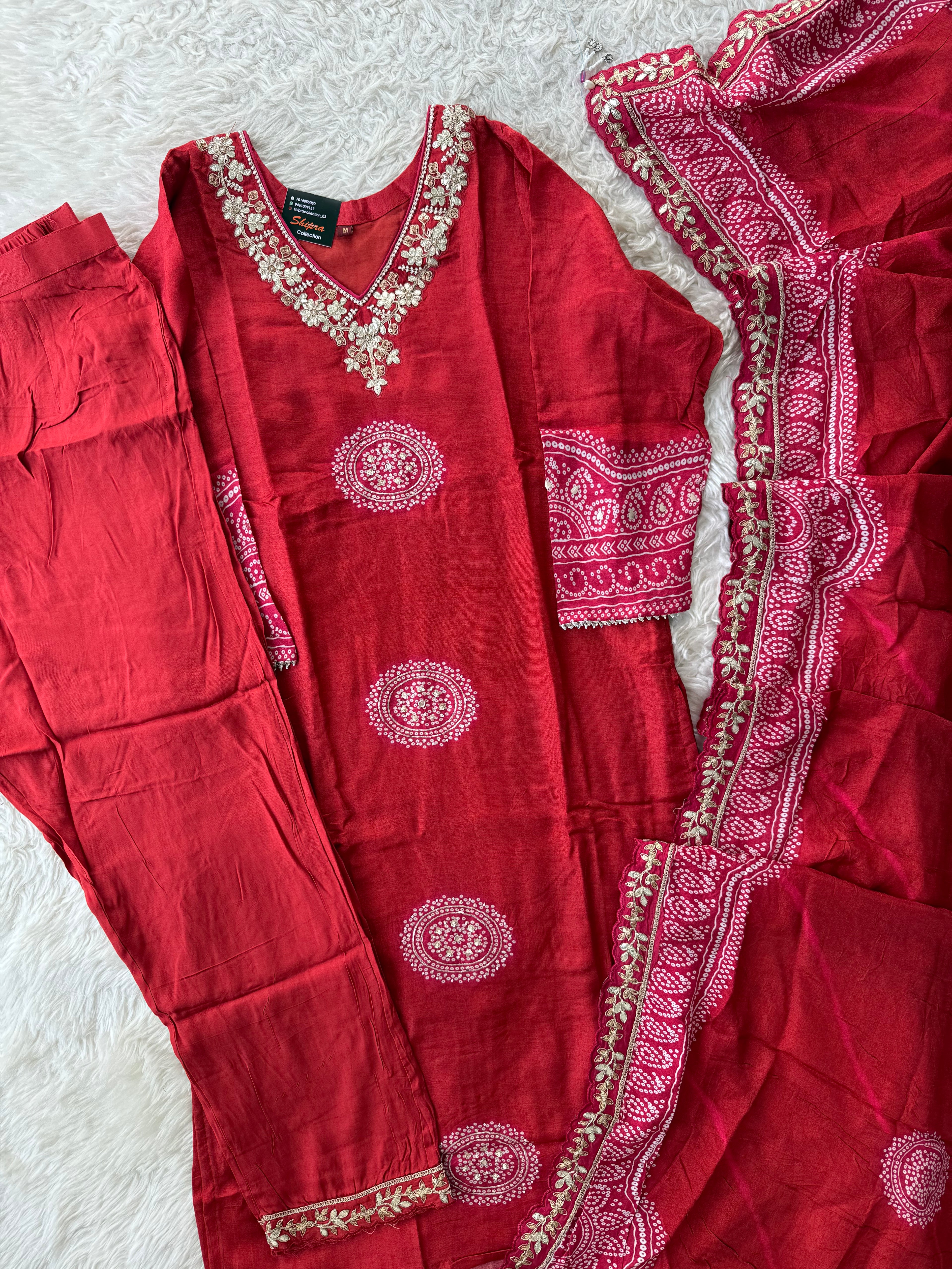 Dola Silk Kurti Pant Dupatta Set