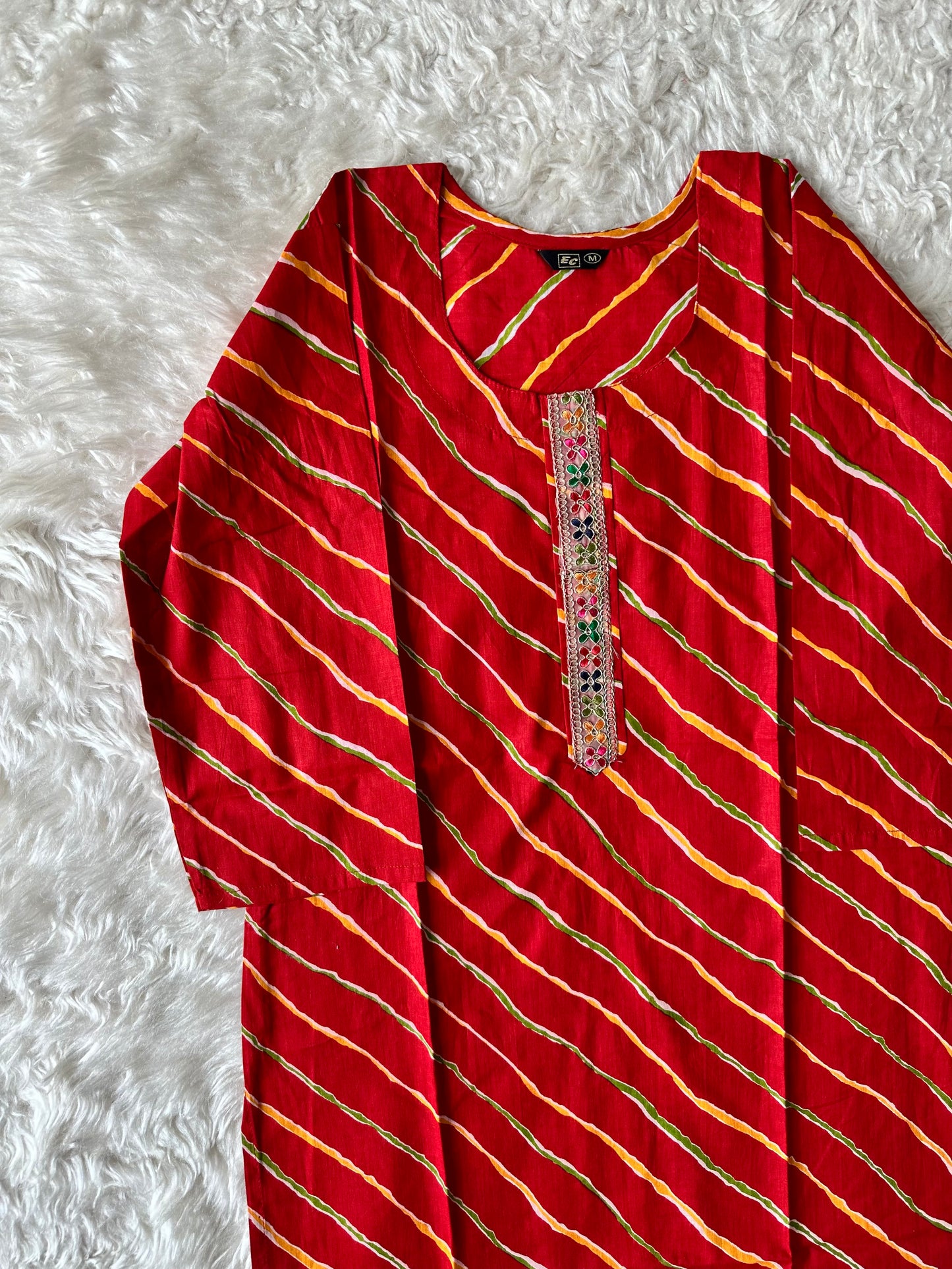 Cotton Lehariya Kurti