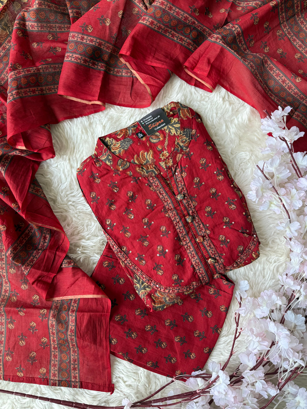 Premium Cotton Kurti Pant Dupatta Set