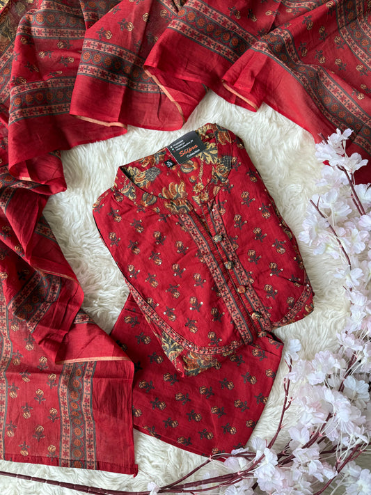 Premium Cotton Kurti Pant Dupatta Set