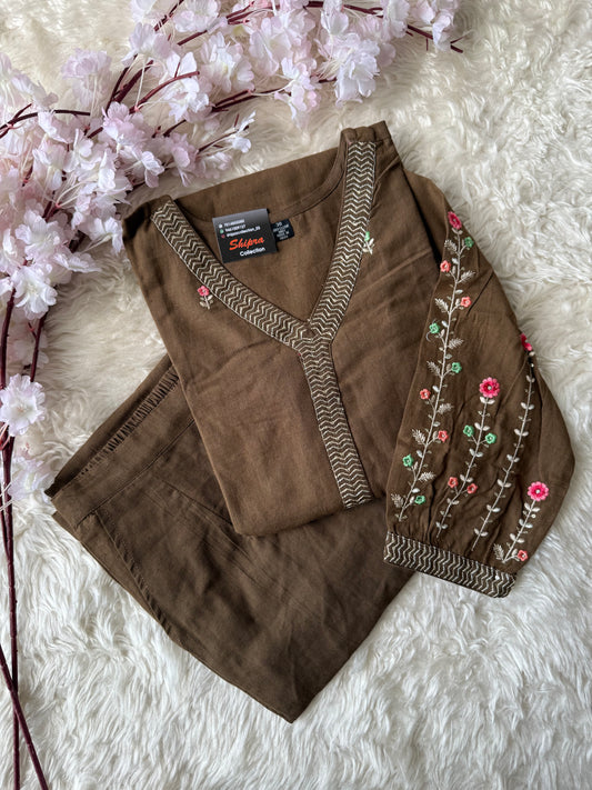 Khadi Cotton Kurti Pant Set