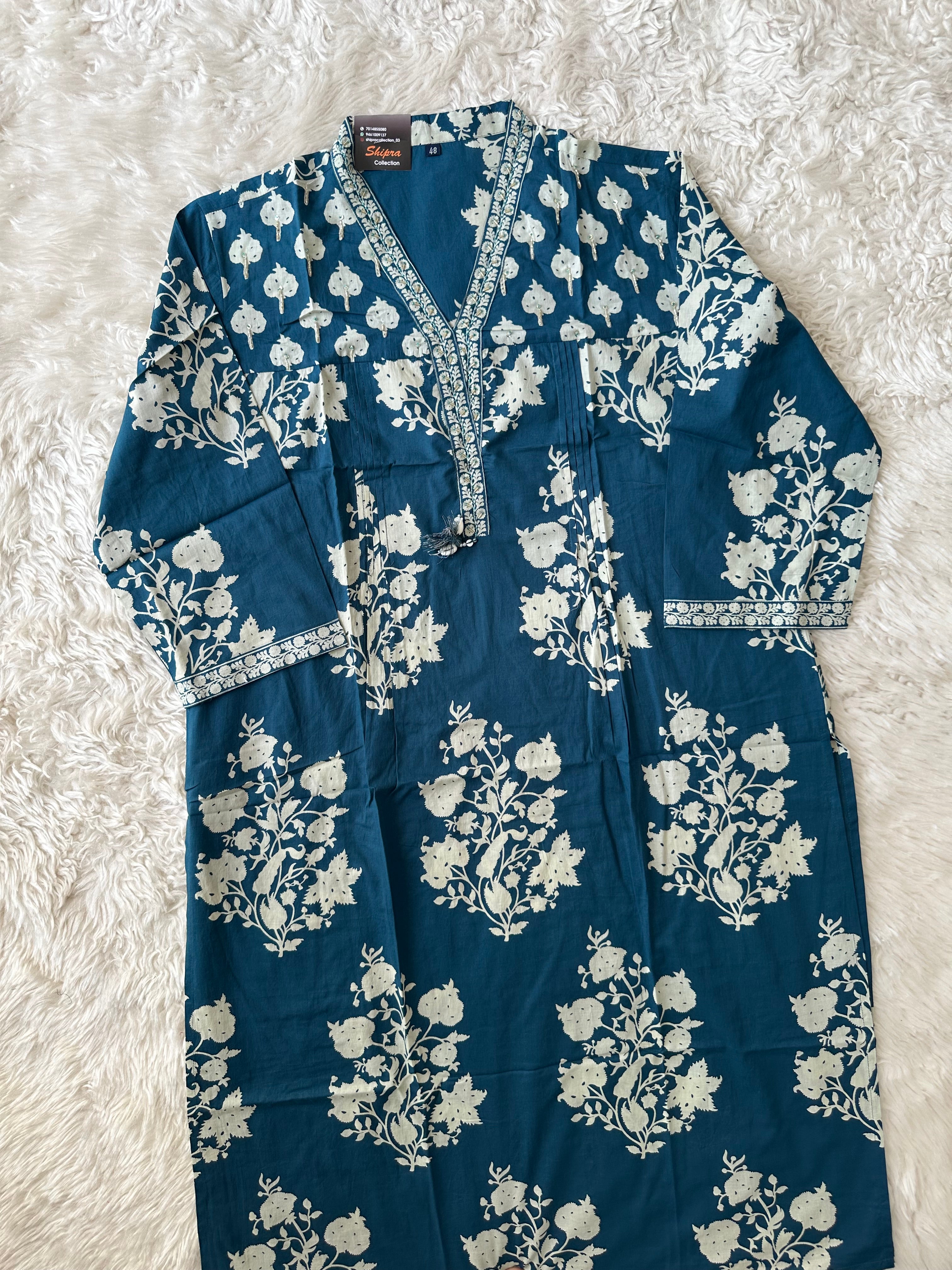 Premium Cotton Kurti Pant Cotton Dupatta Set