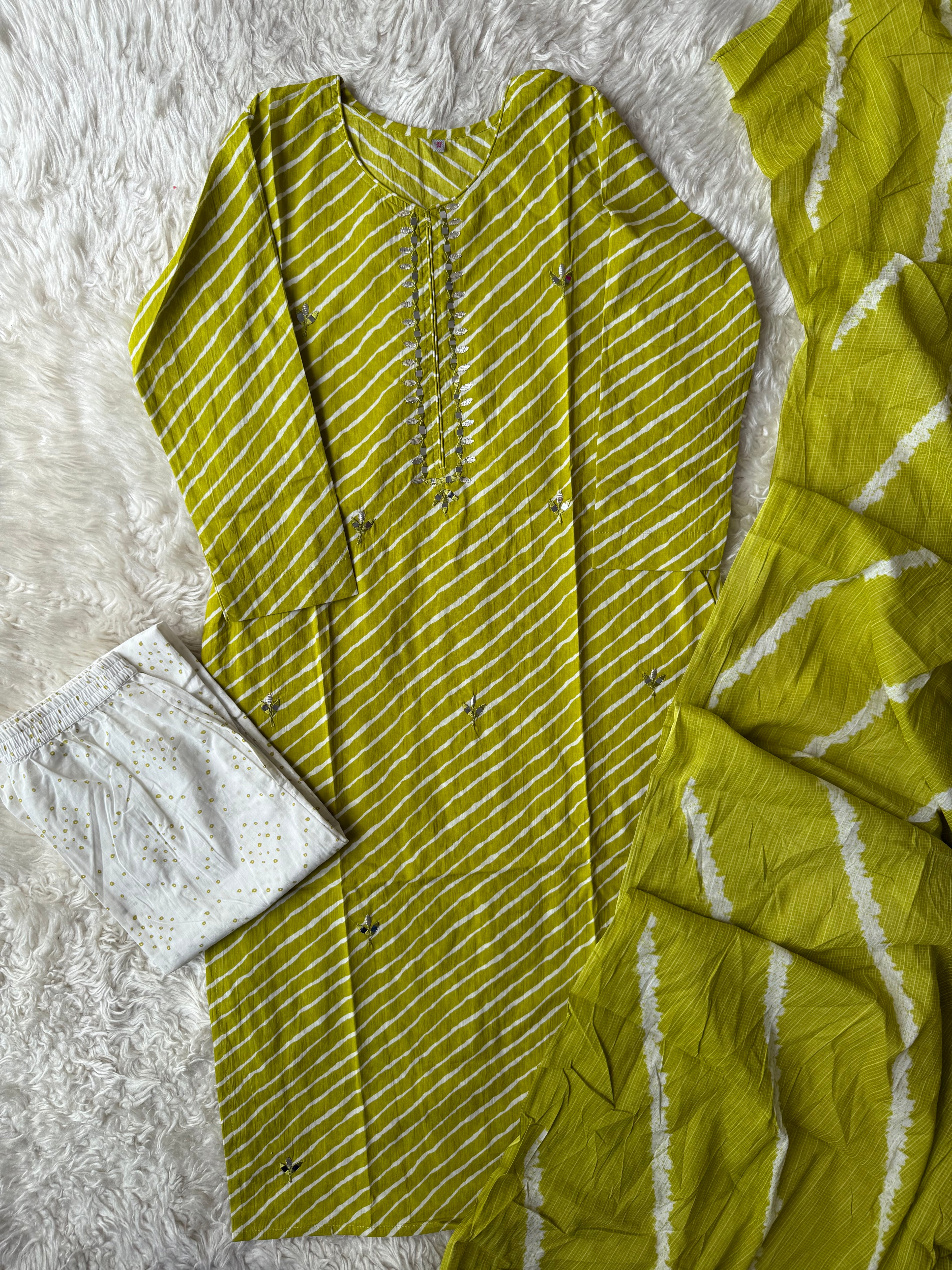 Premium Cotton Lehariya Set