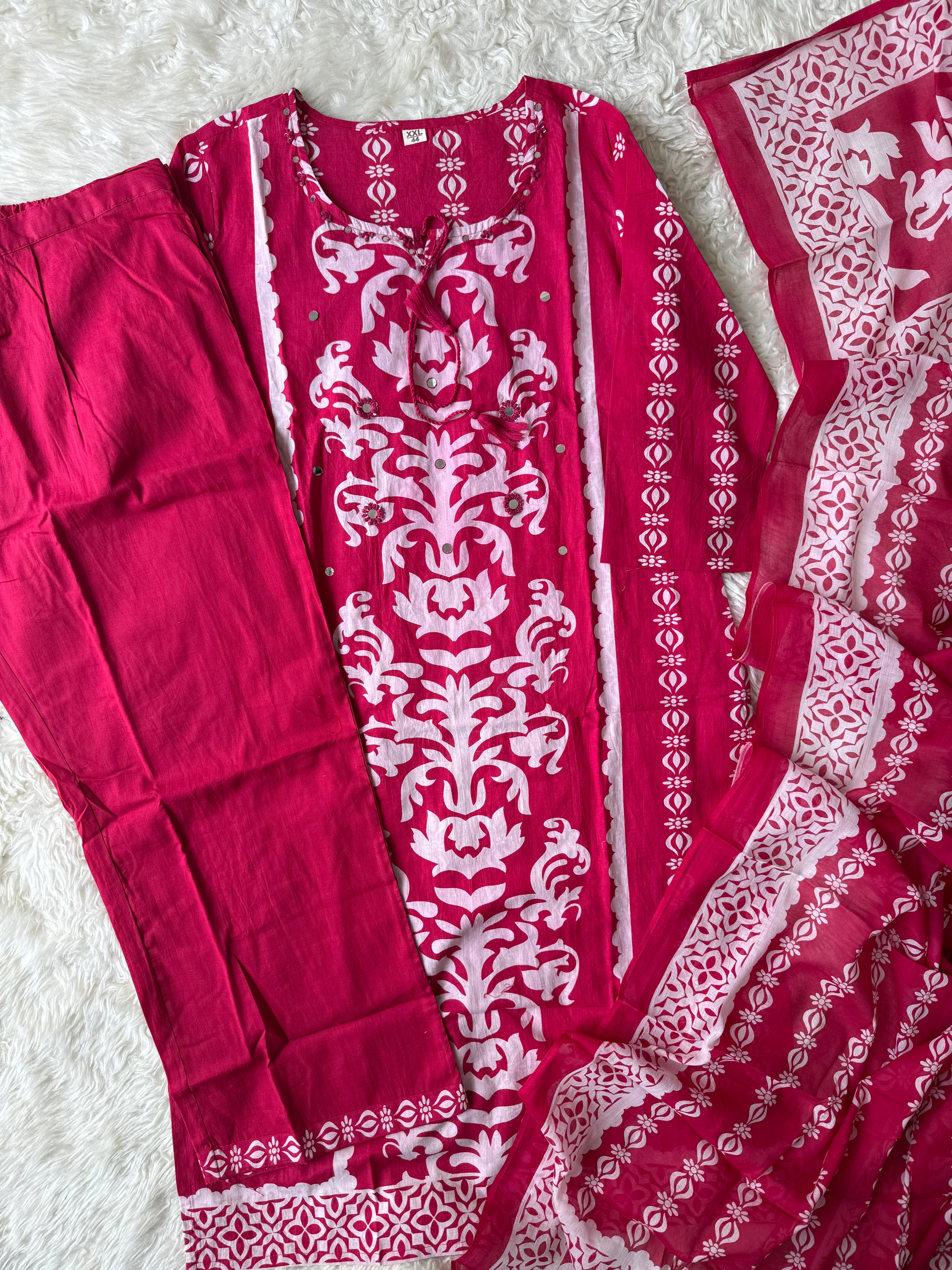 Premium Cotton Kurti Pant Dupatta Set
