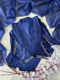 Mul Chanderi Kurti Pant Dupatta Set