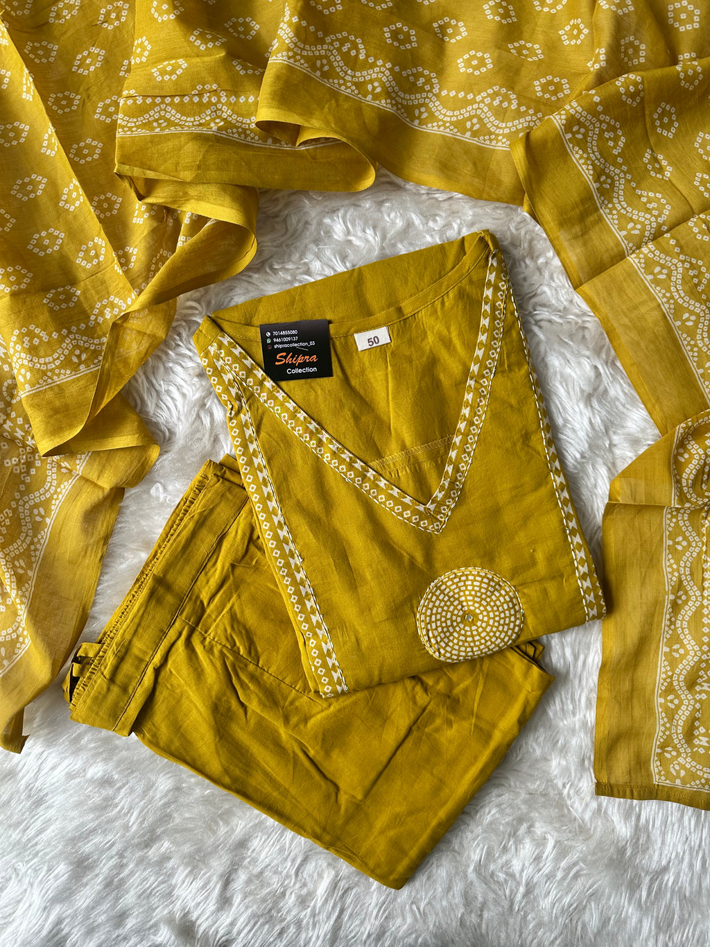 Premium Cotton Kurti Pant Dupatta Set
