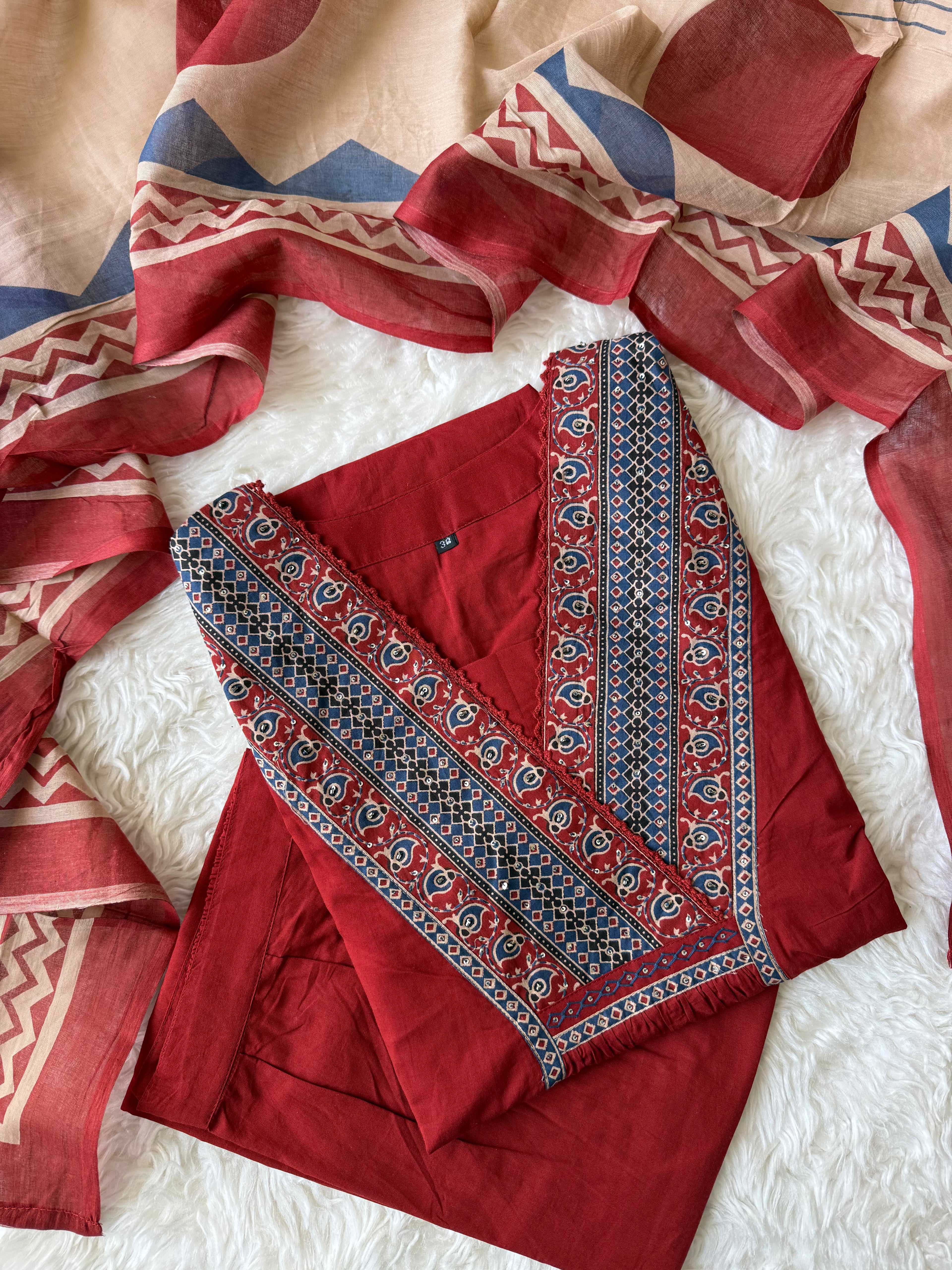 Premium Cotton Kurti Pant Dupatta Set