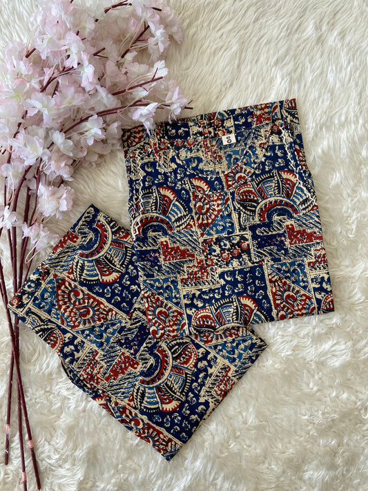 Pure Cotton Sleeveless Kurti Pant Set