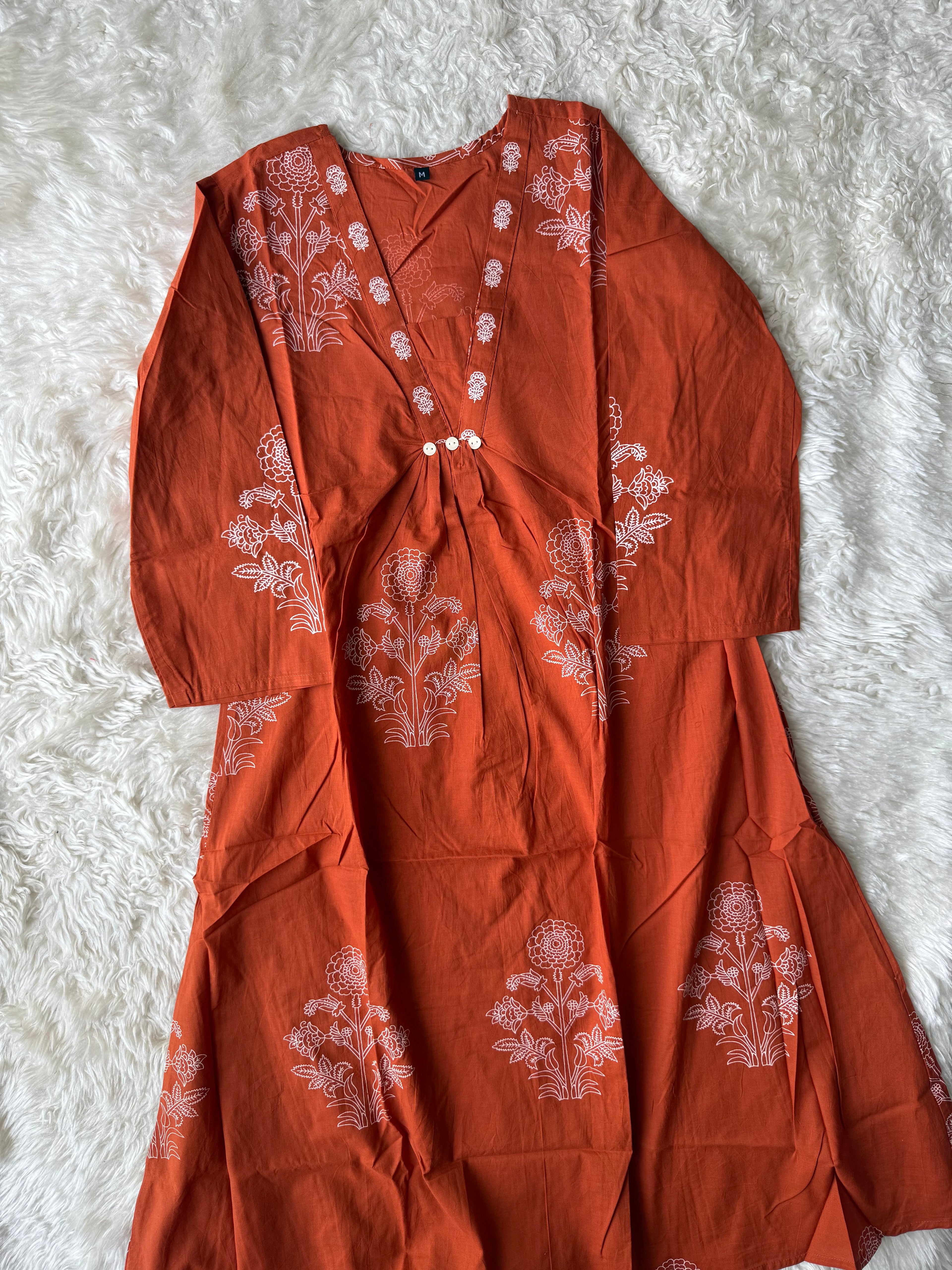 Cotton FLARE Kurti Pant Set
