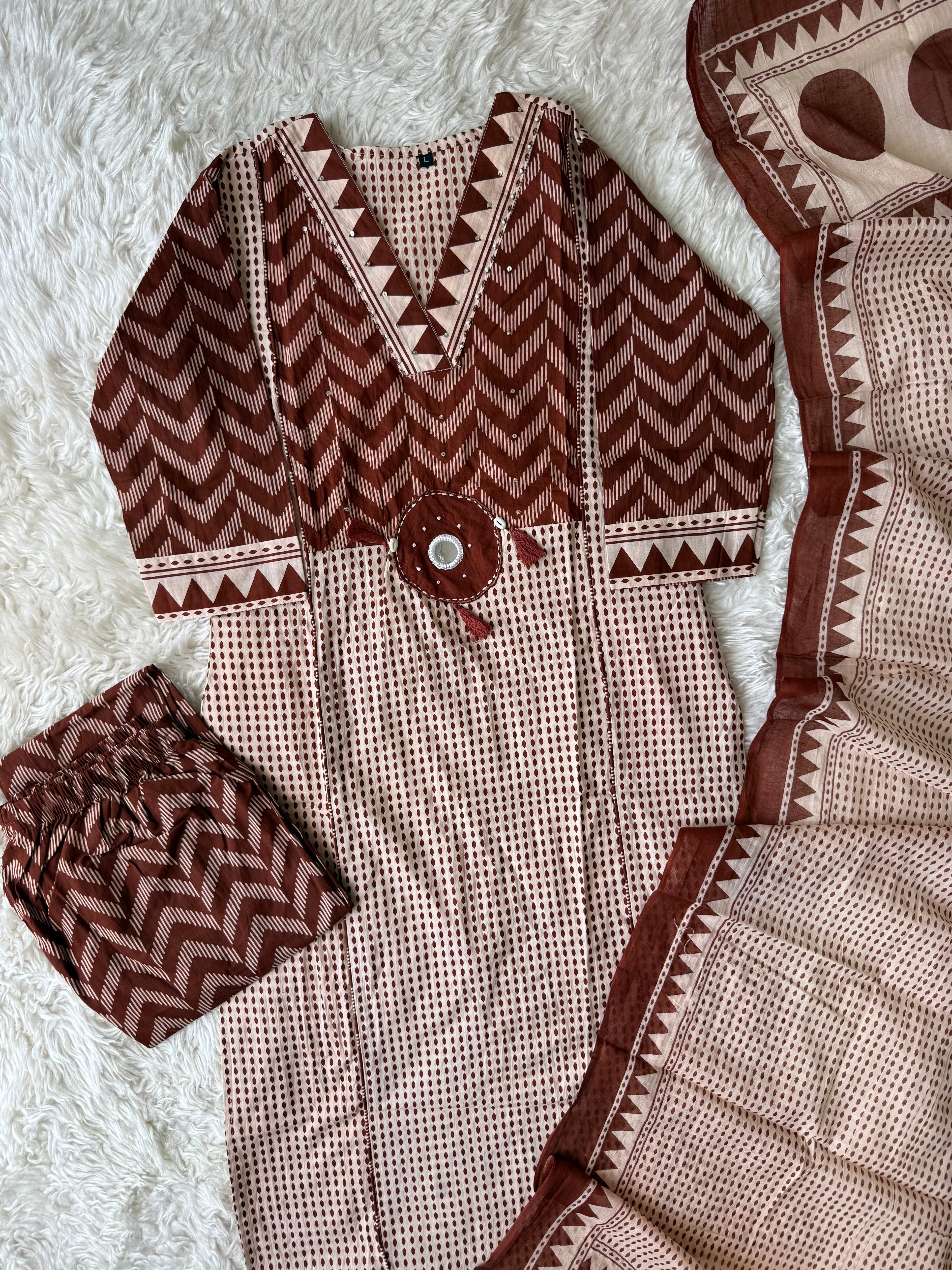 Budget Friendly Kurti Pant Dupatta Set