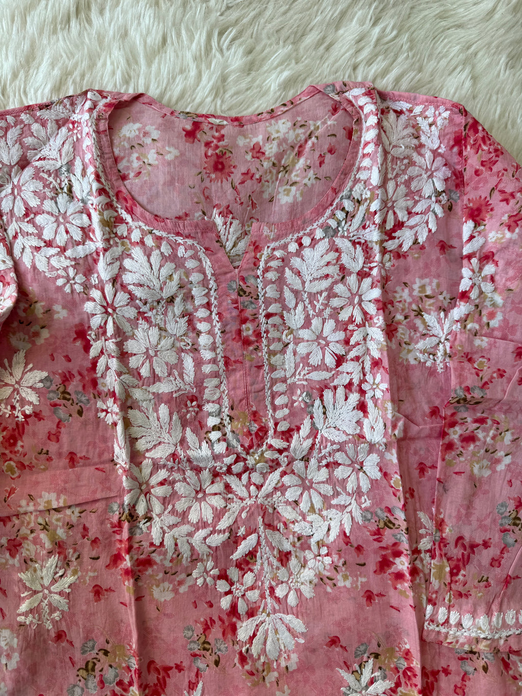 Pure Cotton Chikankari Short Kurti