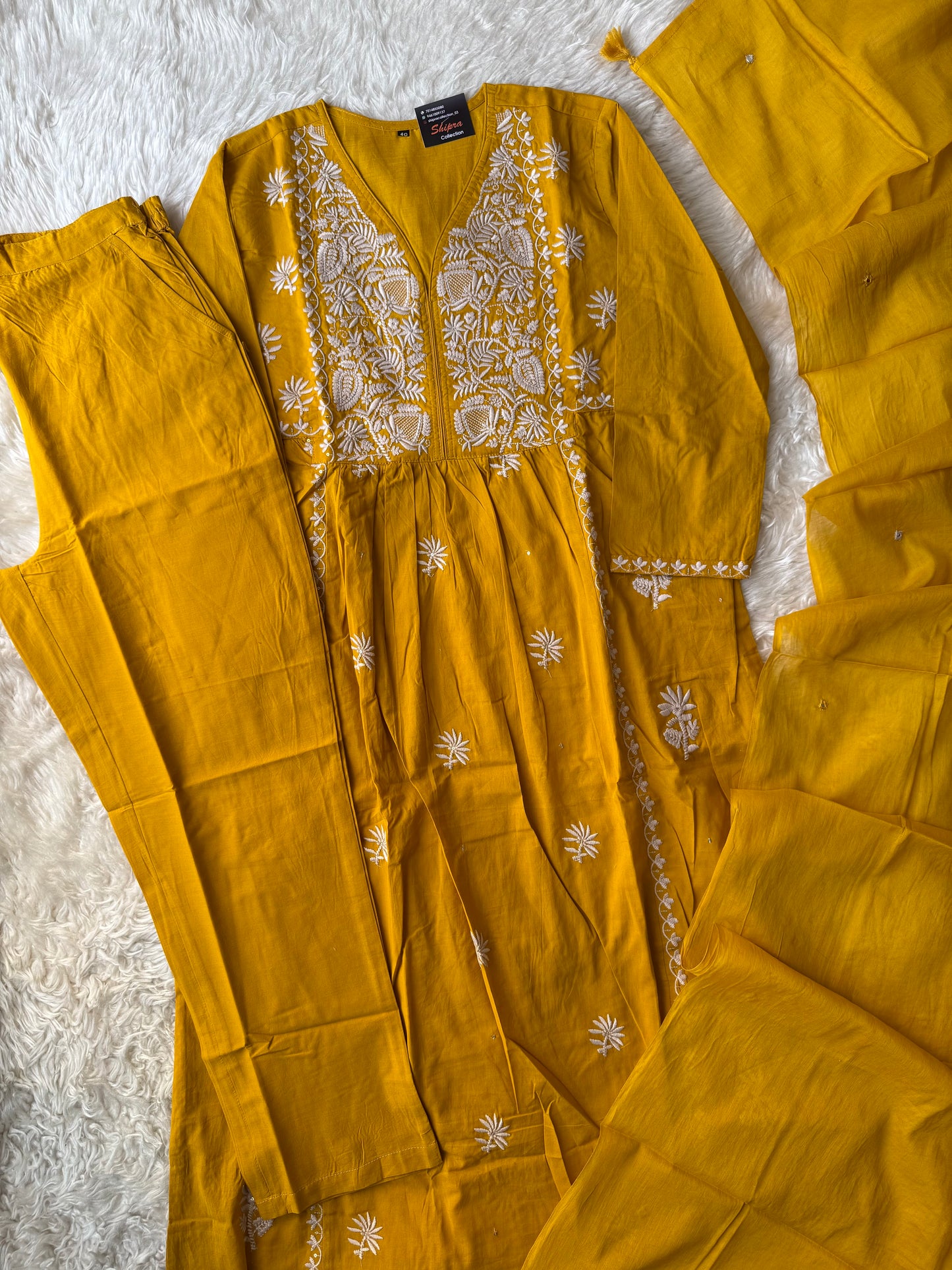 Premium Cotton Kurti Pant Dupatta Set