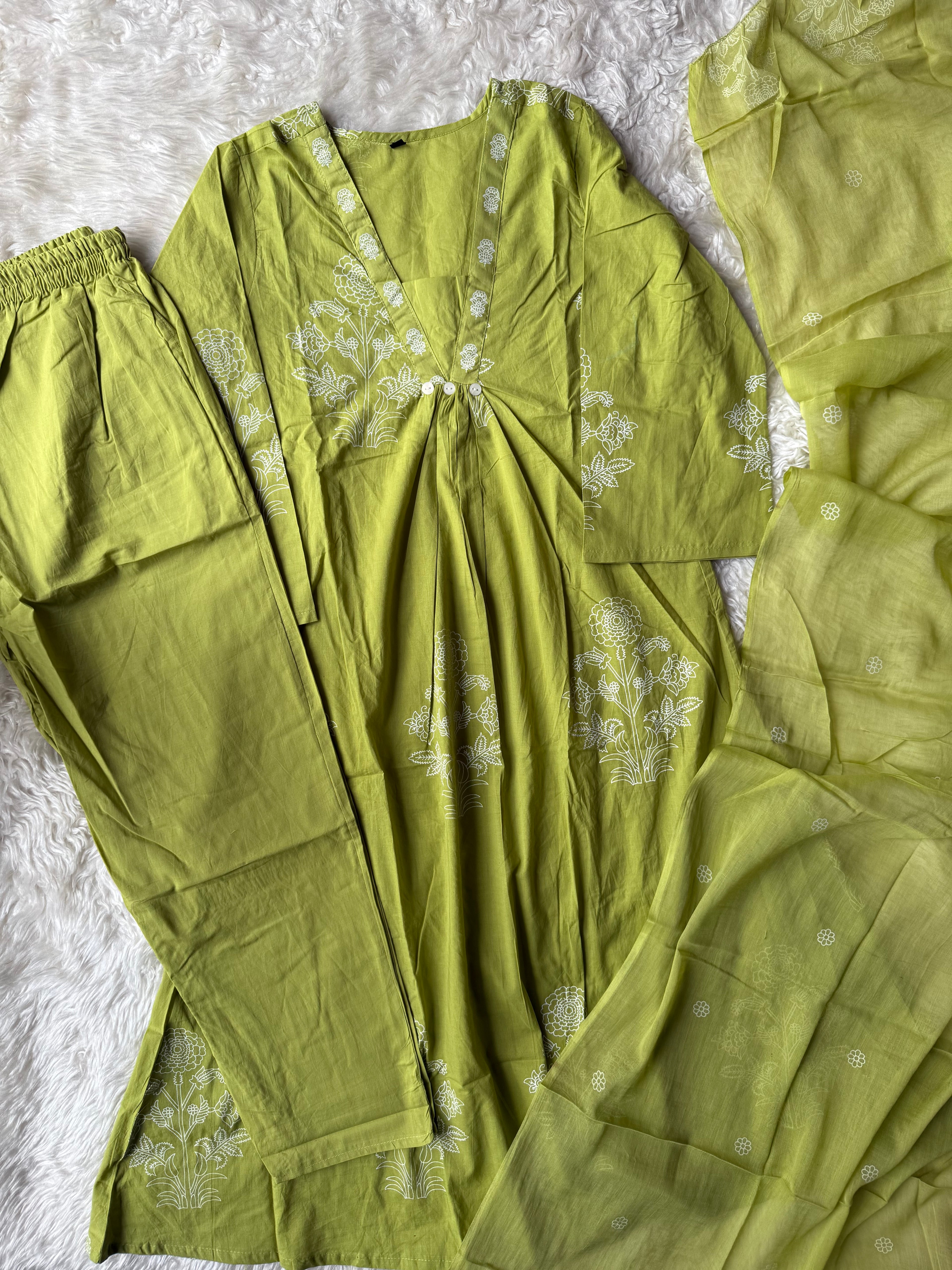 Budget Friendly Kurti Pant Dupatta Set