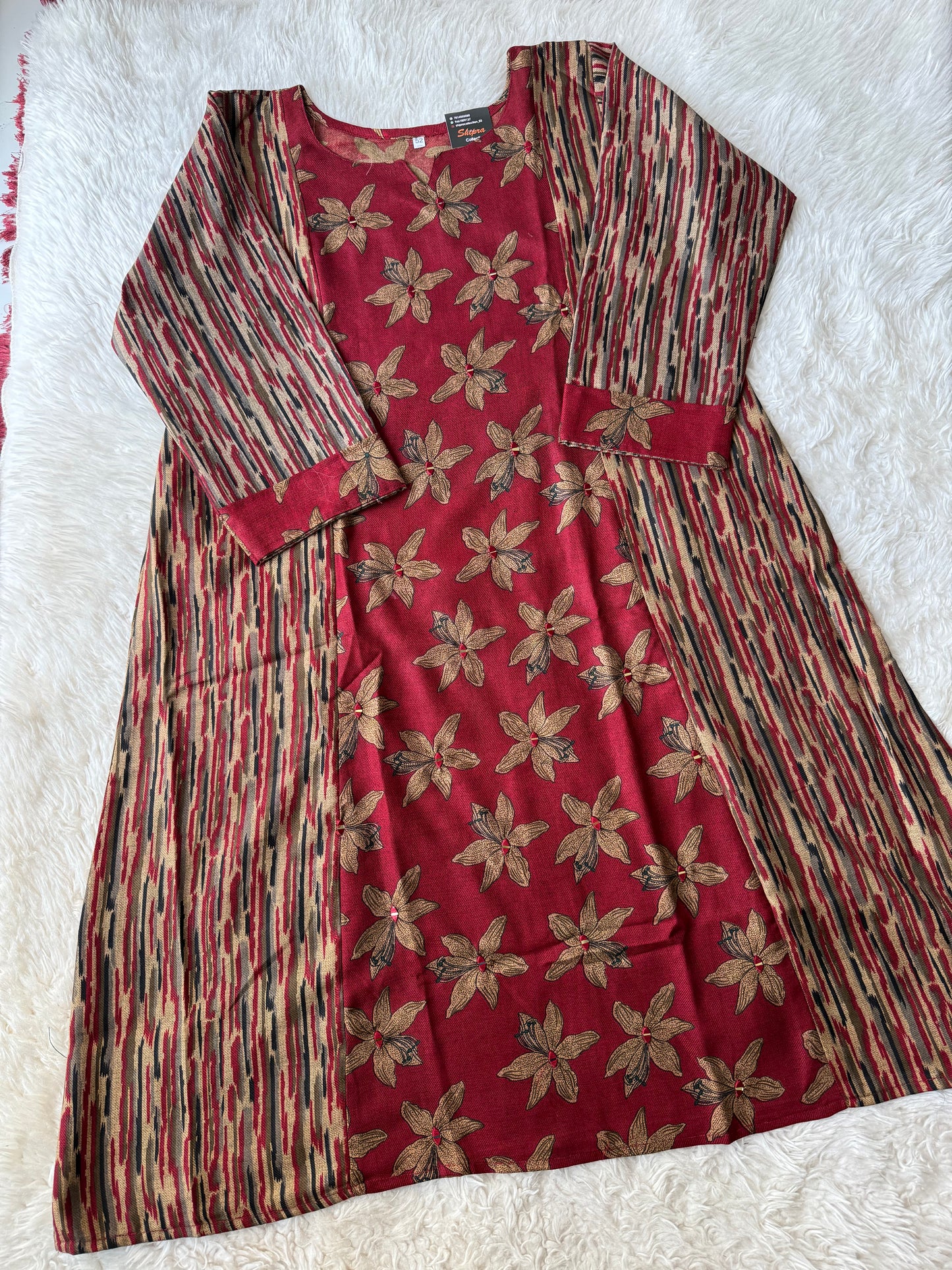 Woolen Fabric Kurti Pant Dupatta Set