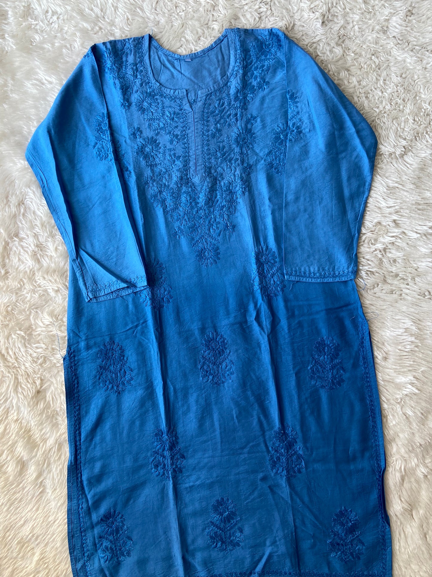 Muslin Silk Chikankari kurti