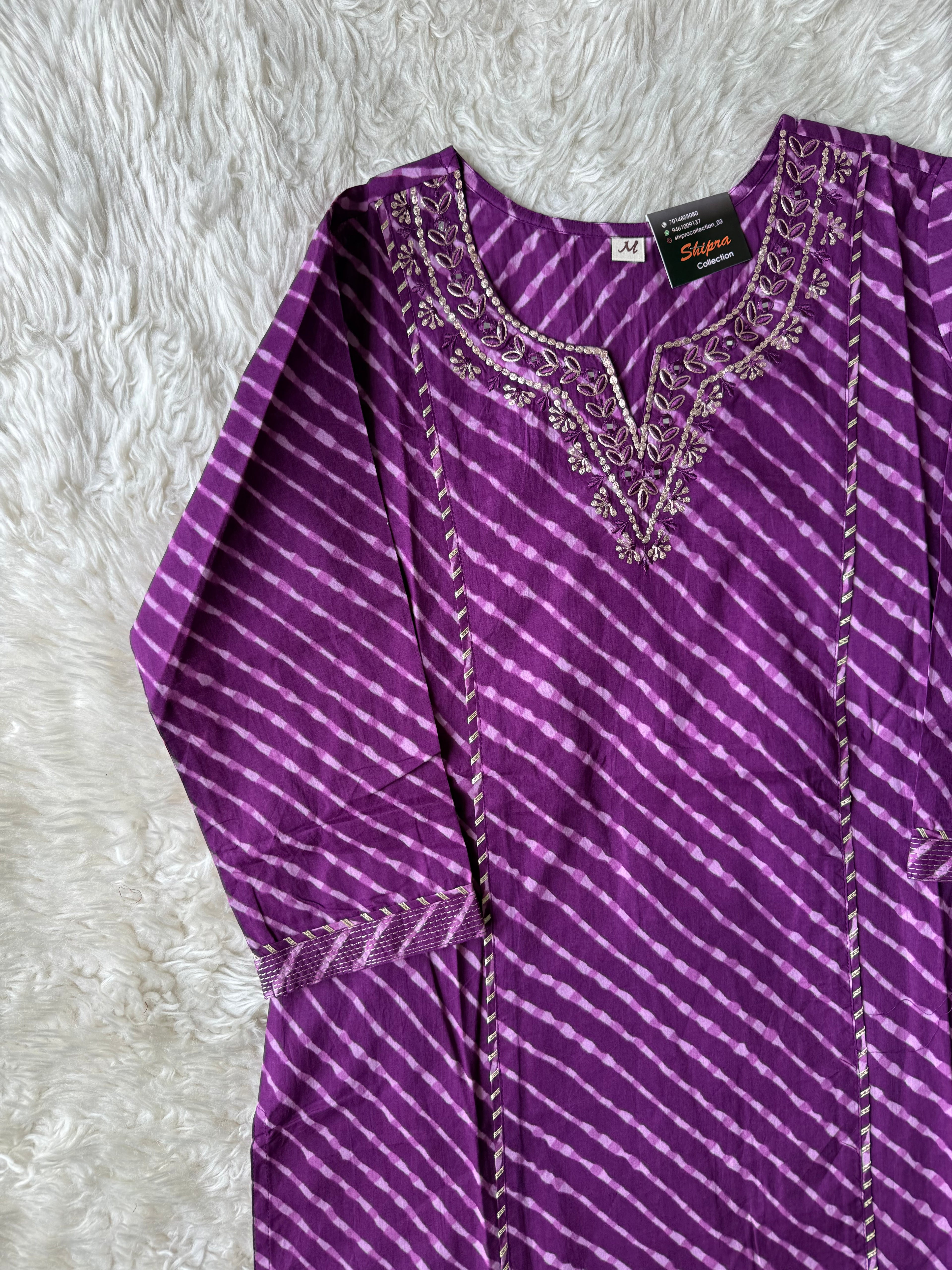 Premium Cotton Lehariya Set