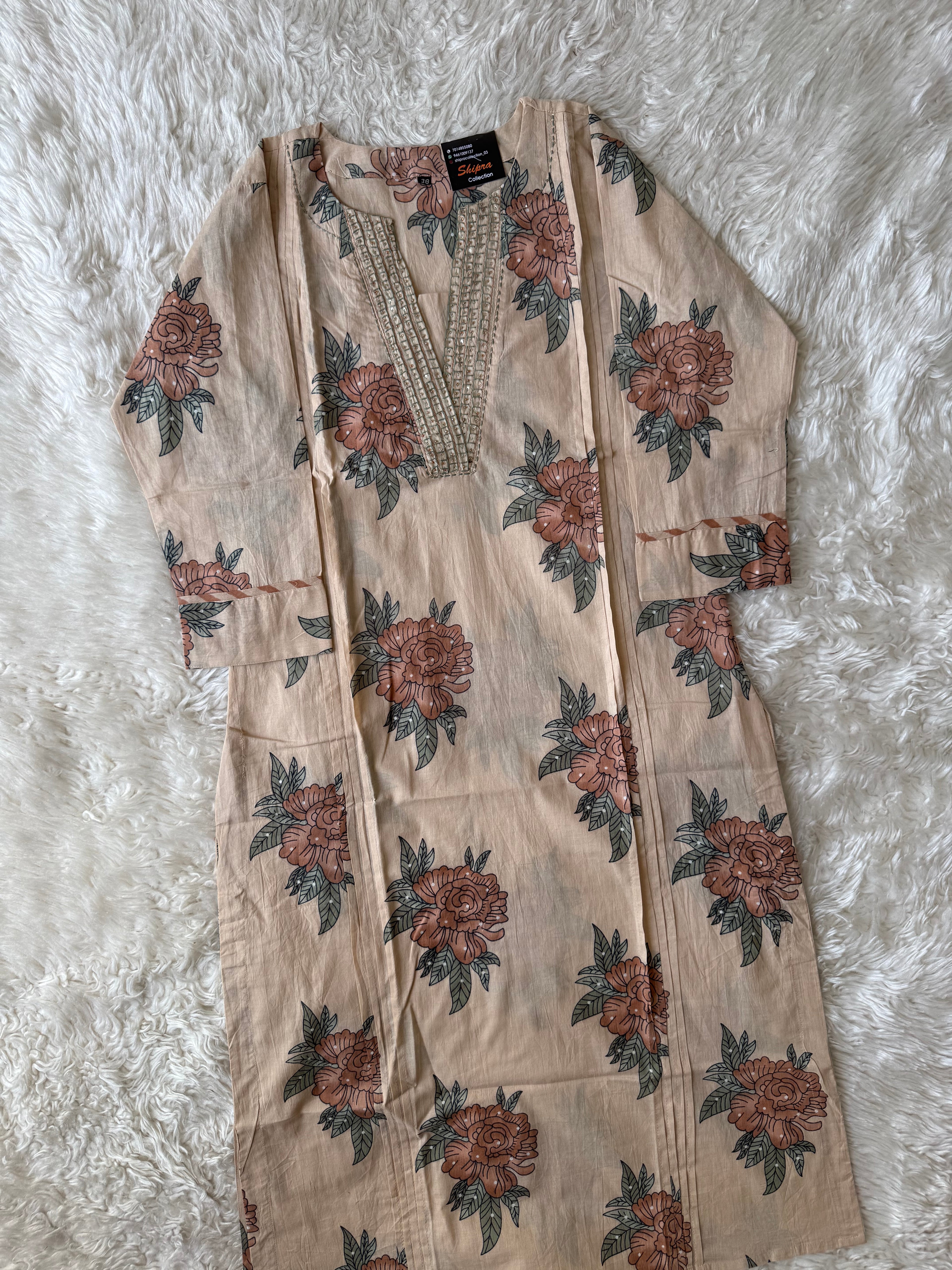 Premium Cotton Kurti Pant Dupatta Set