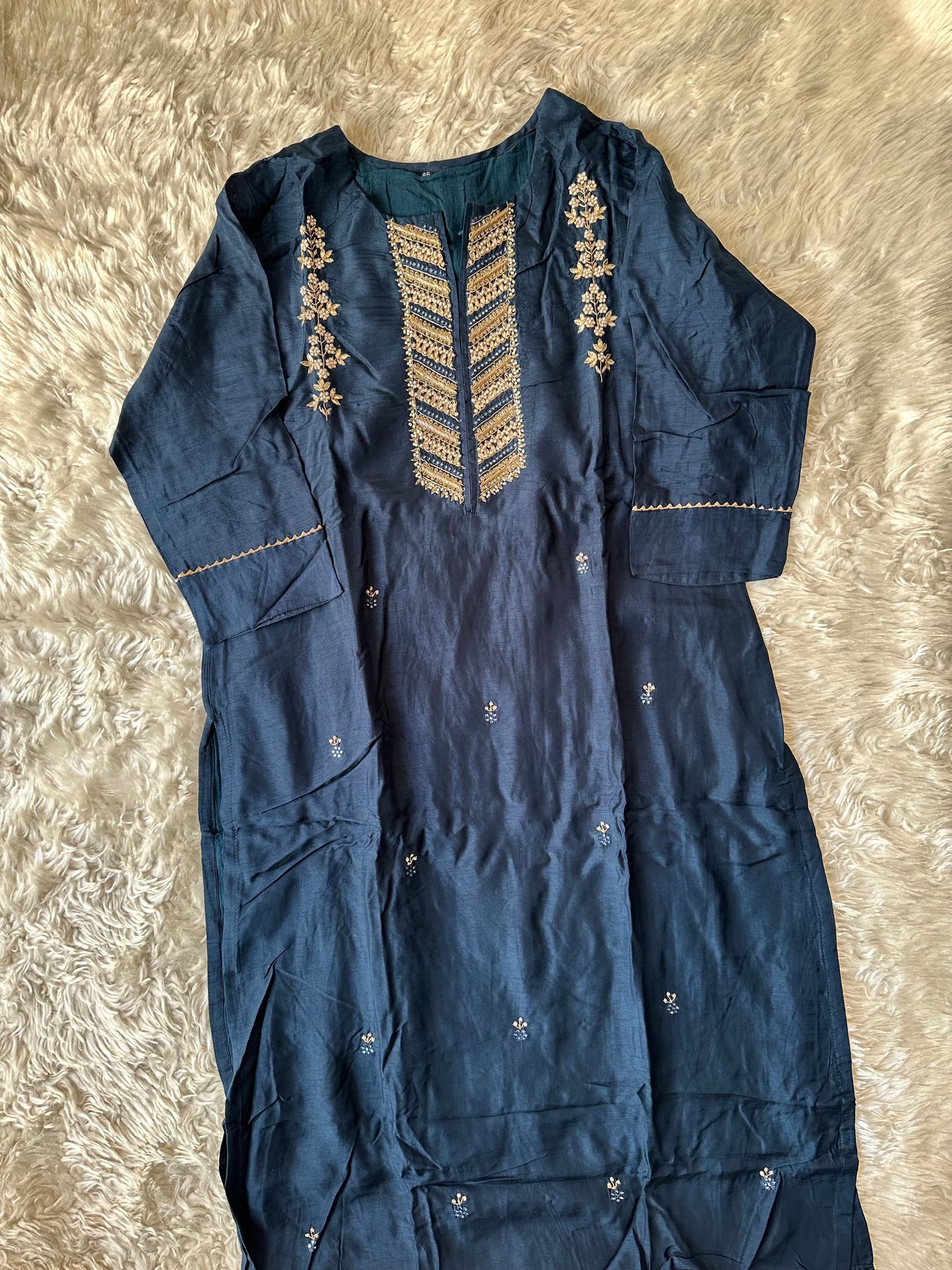 Pure Silk Kurti Pant Dupatta Set