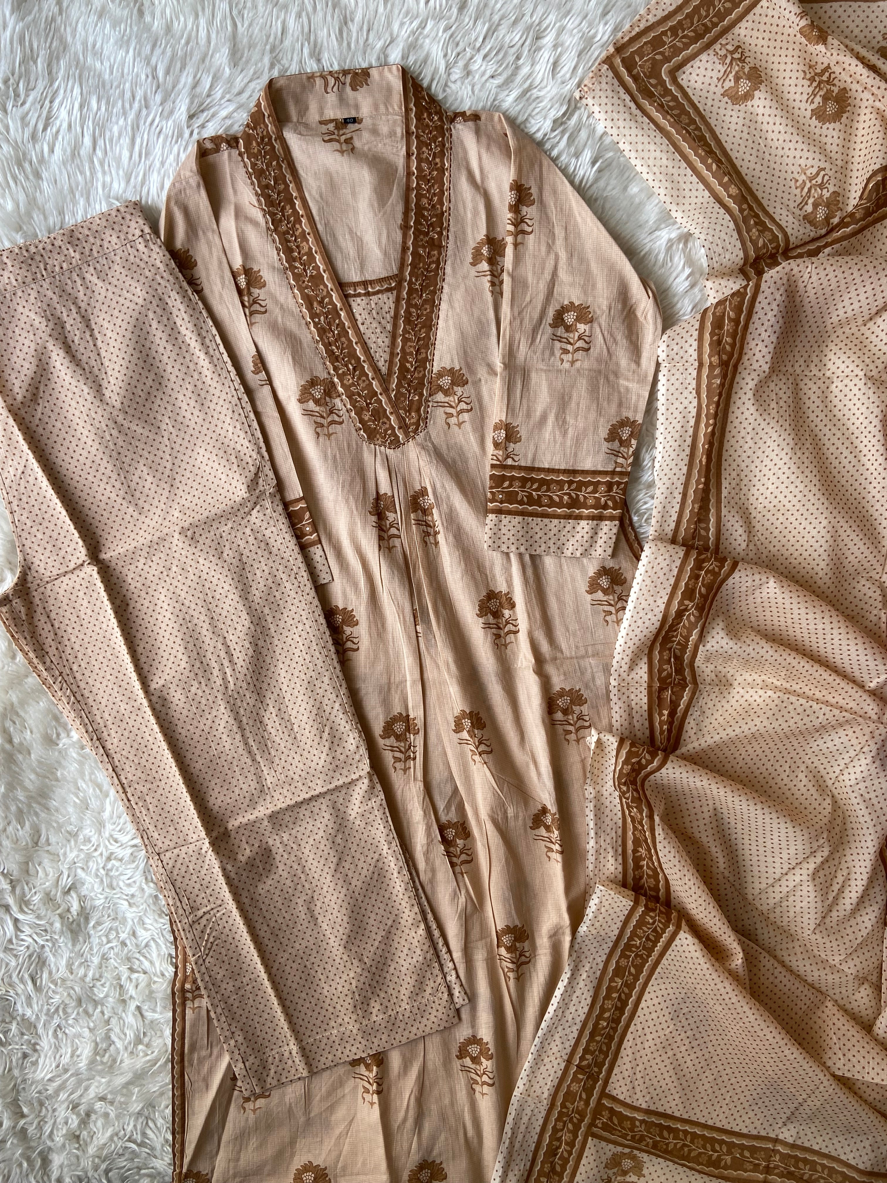 Premium Cotton Kurti Pant Dupatta Set