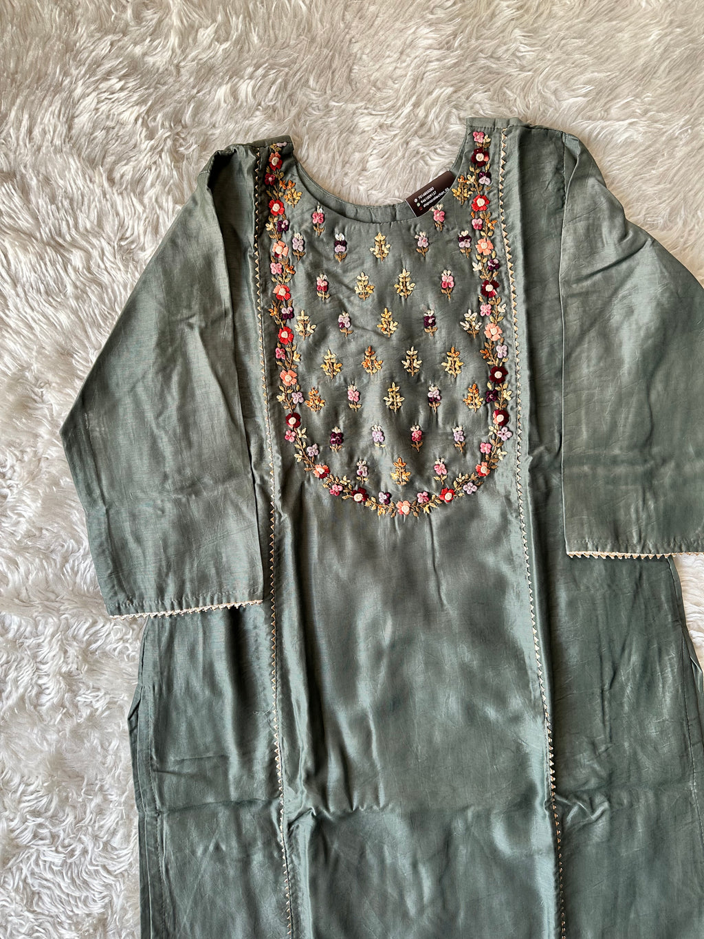 Chanderi Silk Kurti Pant Dupatta Set