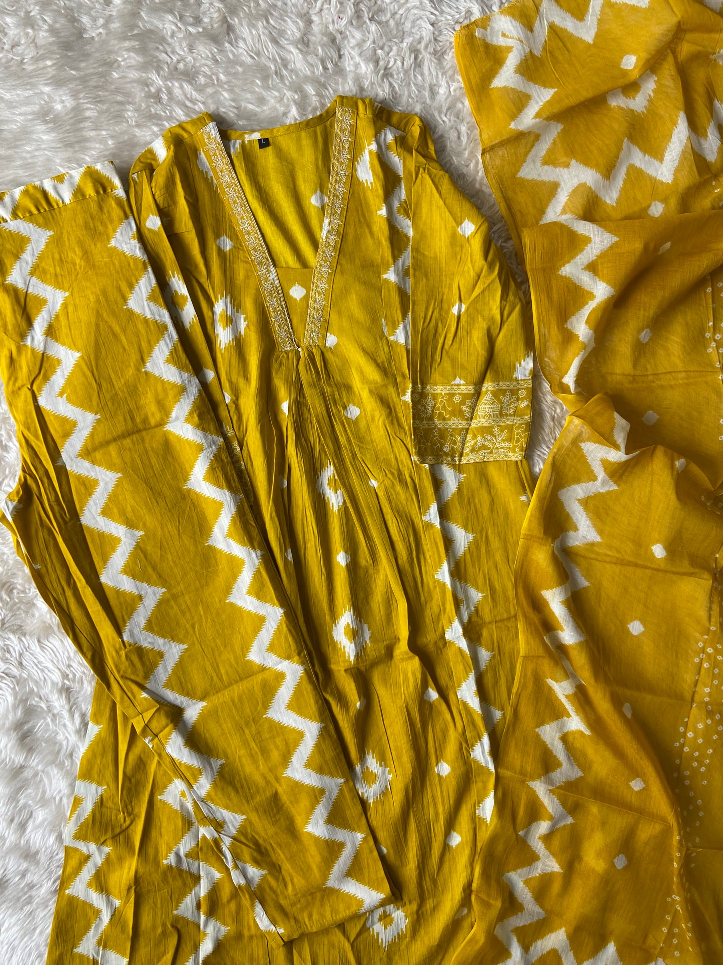 Budget Friendly FLARE Kurti Pant Dupatta Set