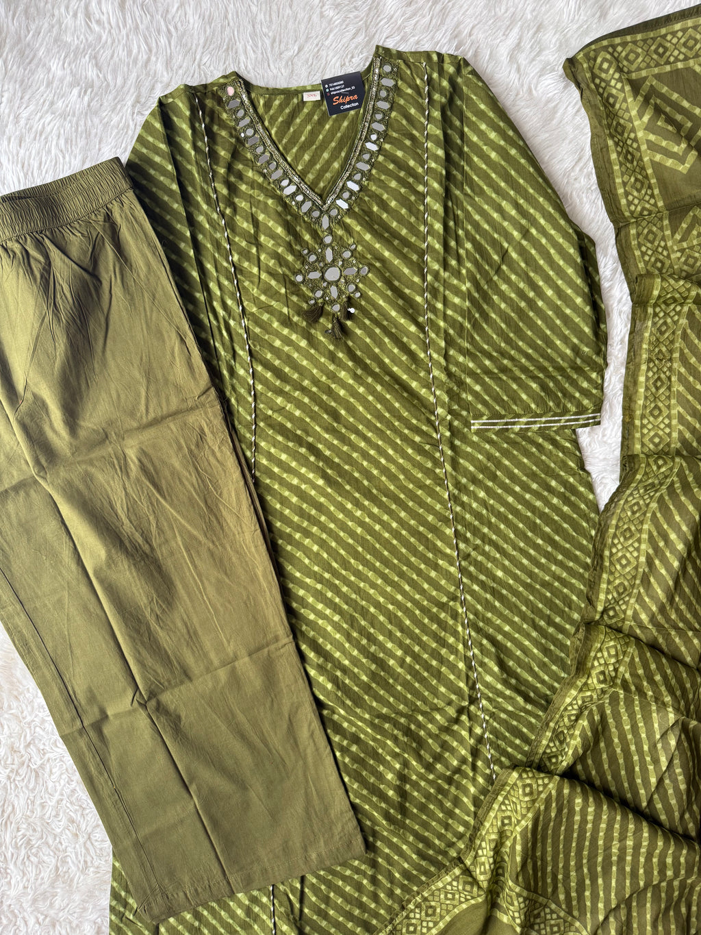 Premium Cotton Lehariya Set