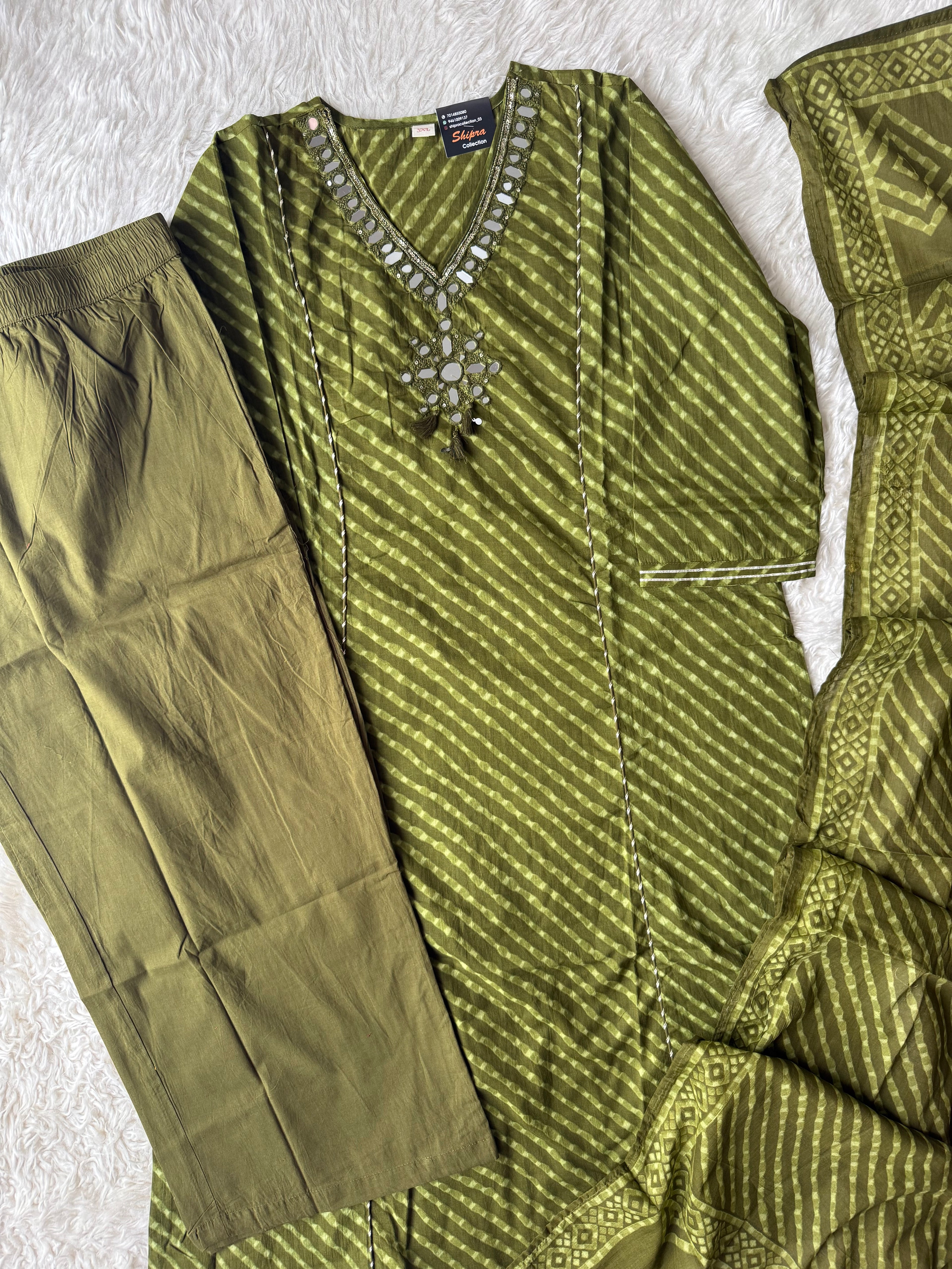 Premium Cotton Lehariya Set