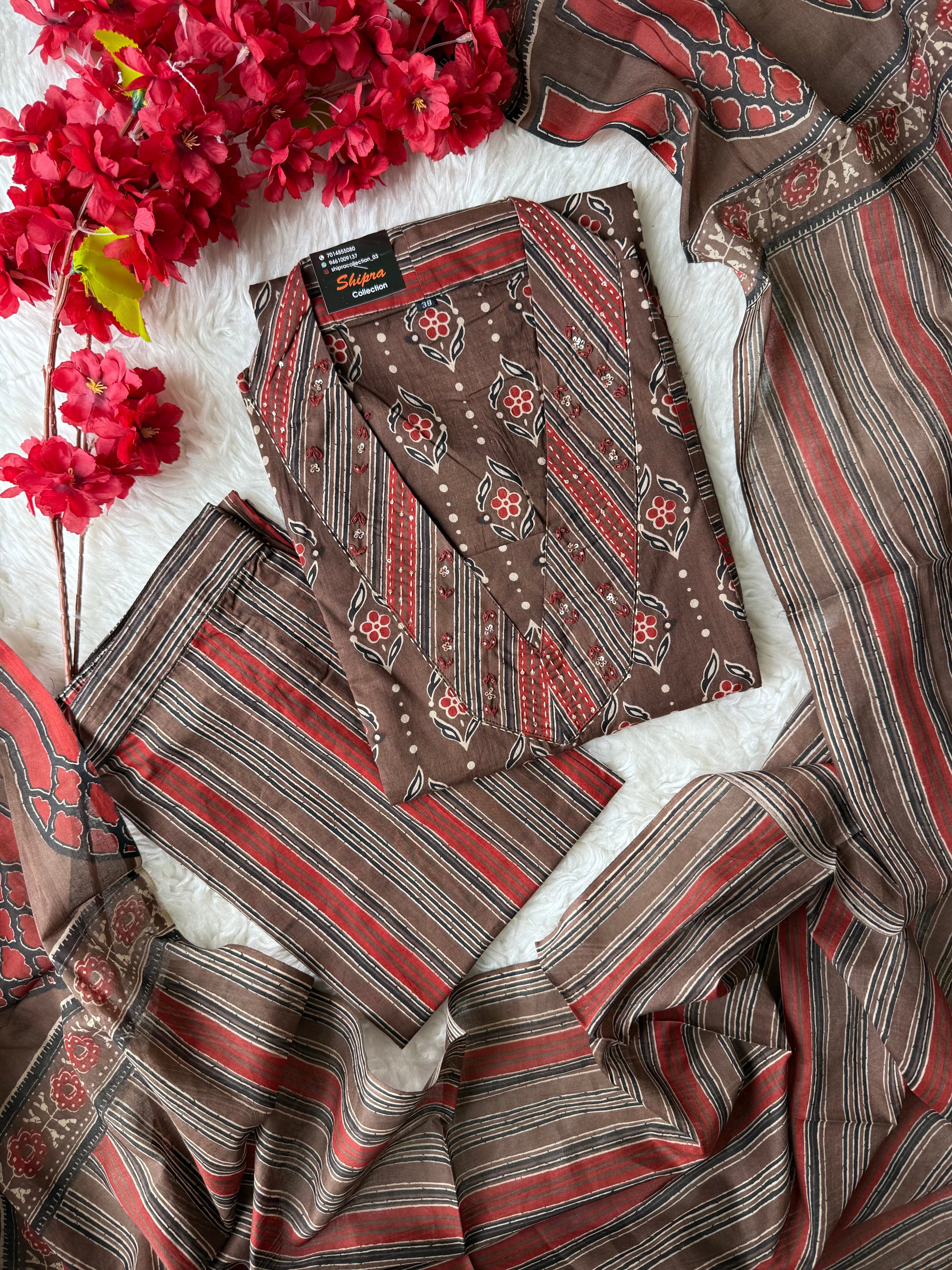 Premium Cotton Kurti Pant Dupatta Set