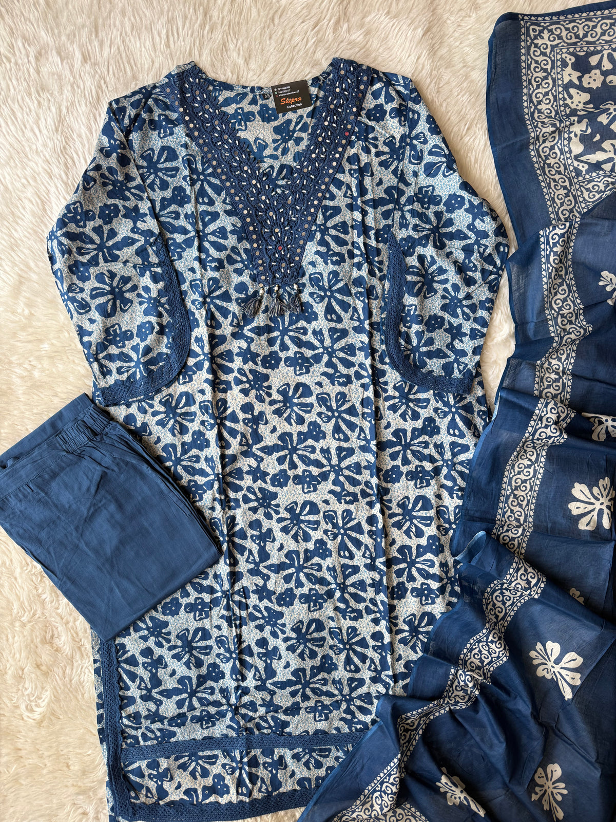 Premium Cotton Kurti Pant Dupatta Set