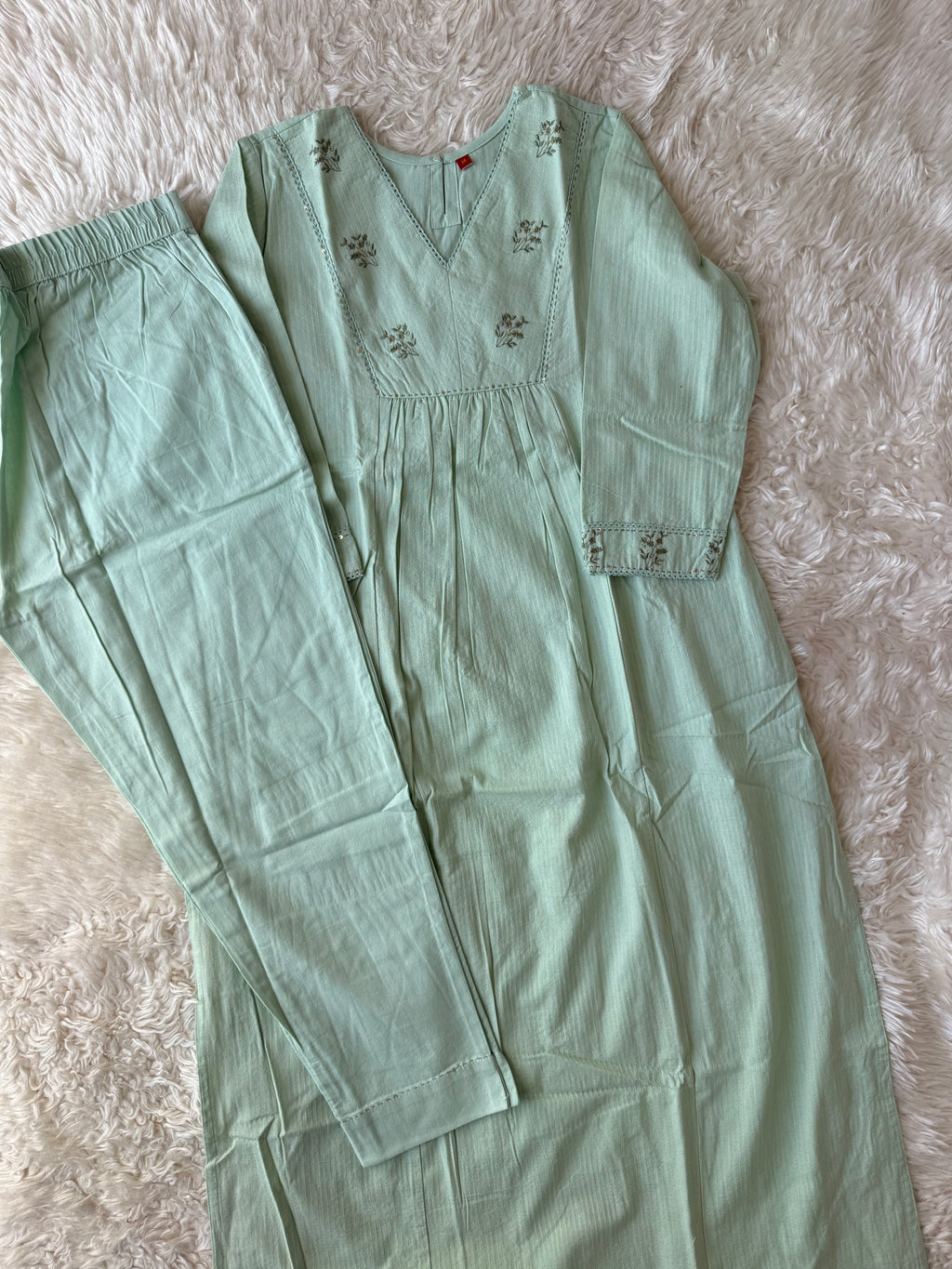 Premium Khadi Cotton Kurti Pant Set
