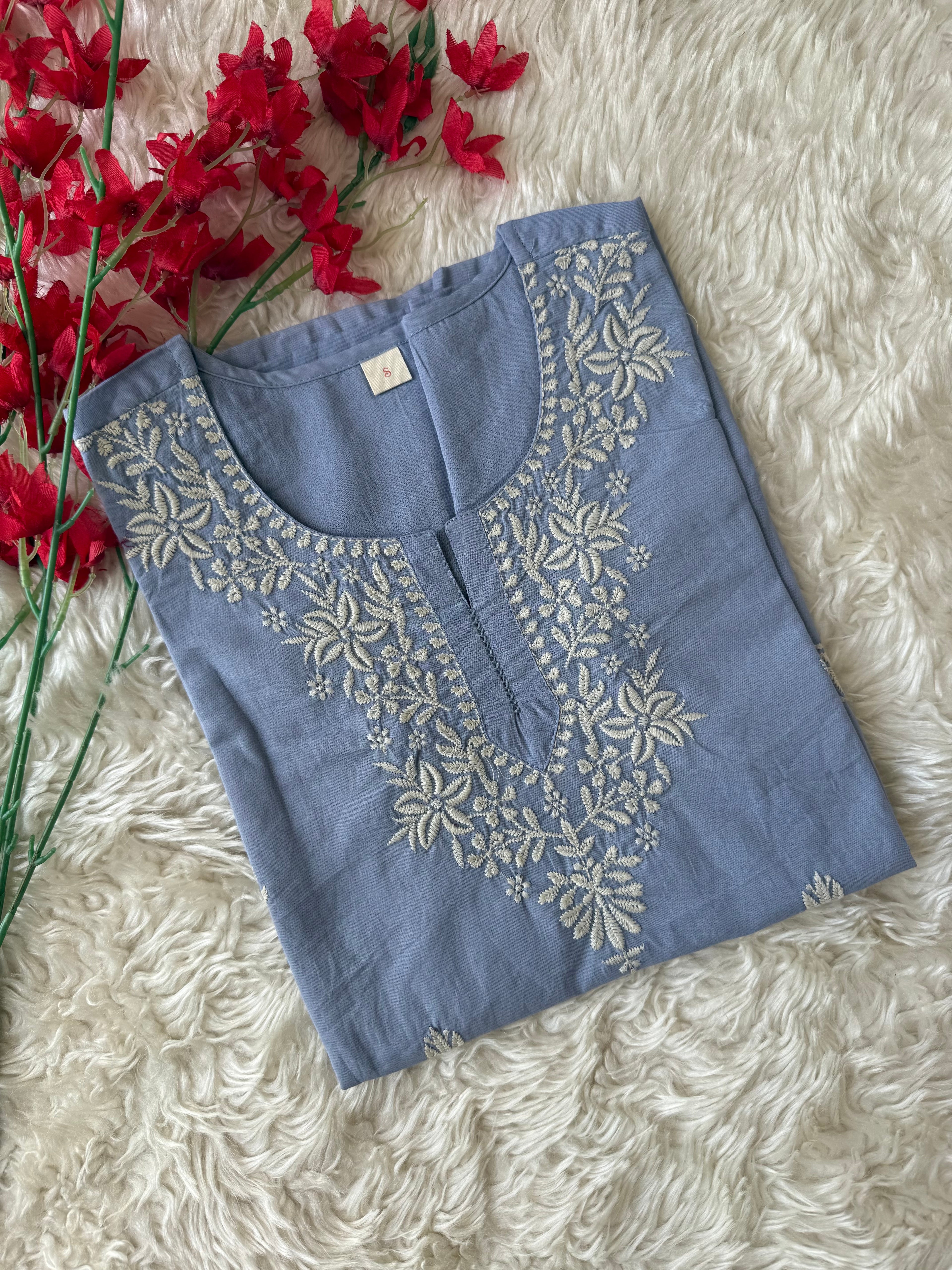 Mul Cotton Short Kurti with Lining