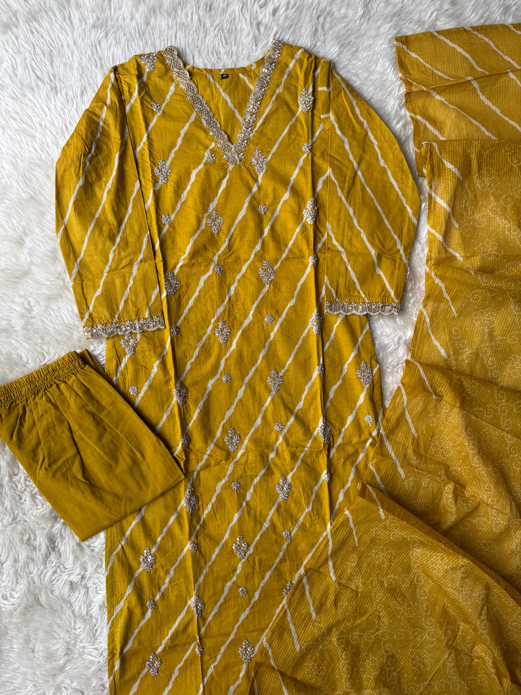 Premium Cotton Lehariya Set