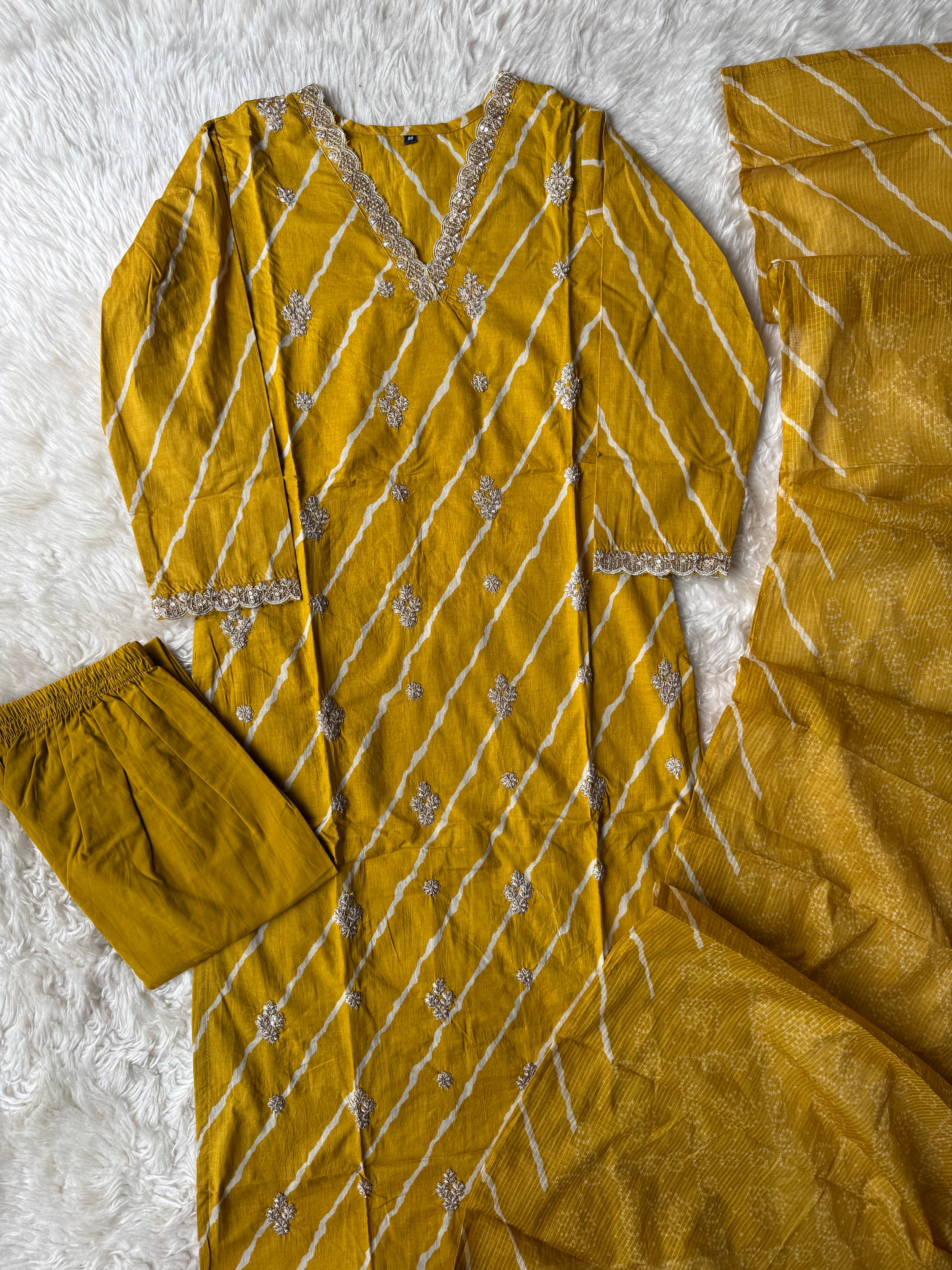 Premium Cotton Lehariya Set