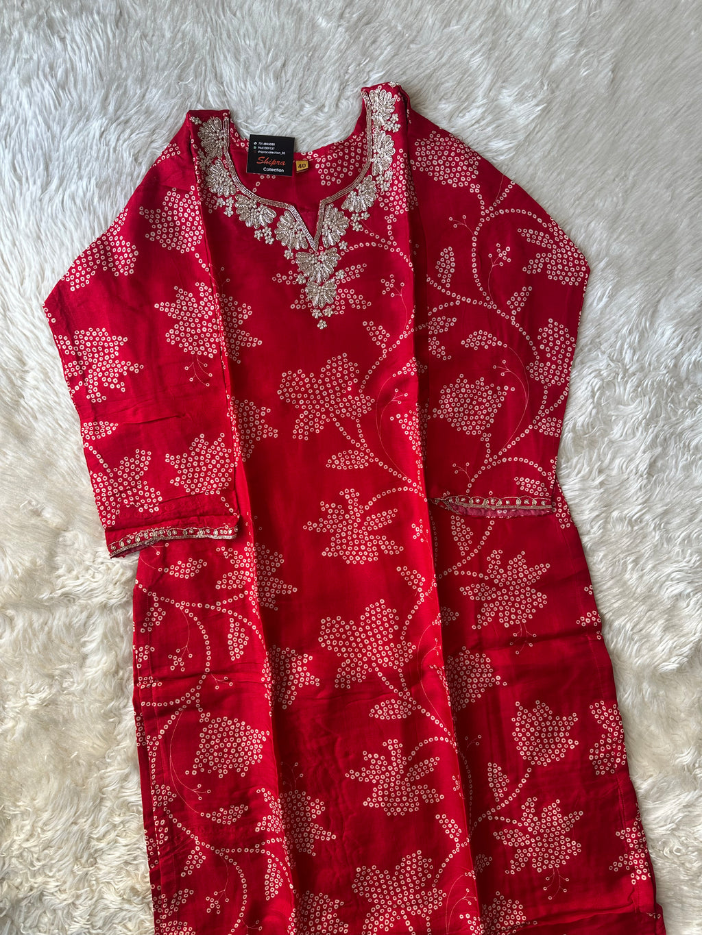 Pure Silk Kurti Pant Organza Dupatta Set