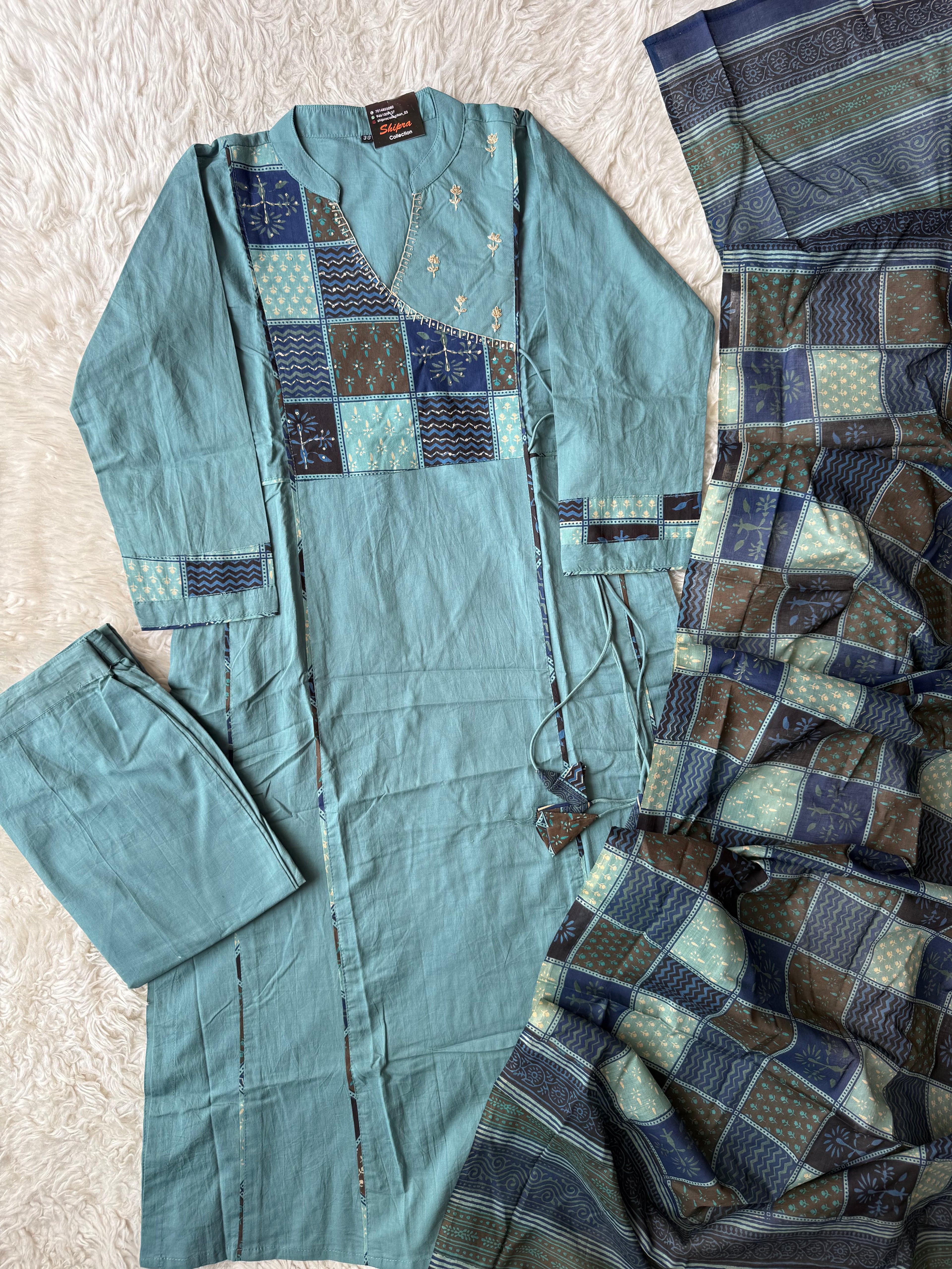 Premium Cotton Kurti Pant Dupatta Set