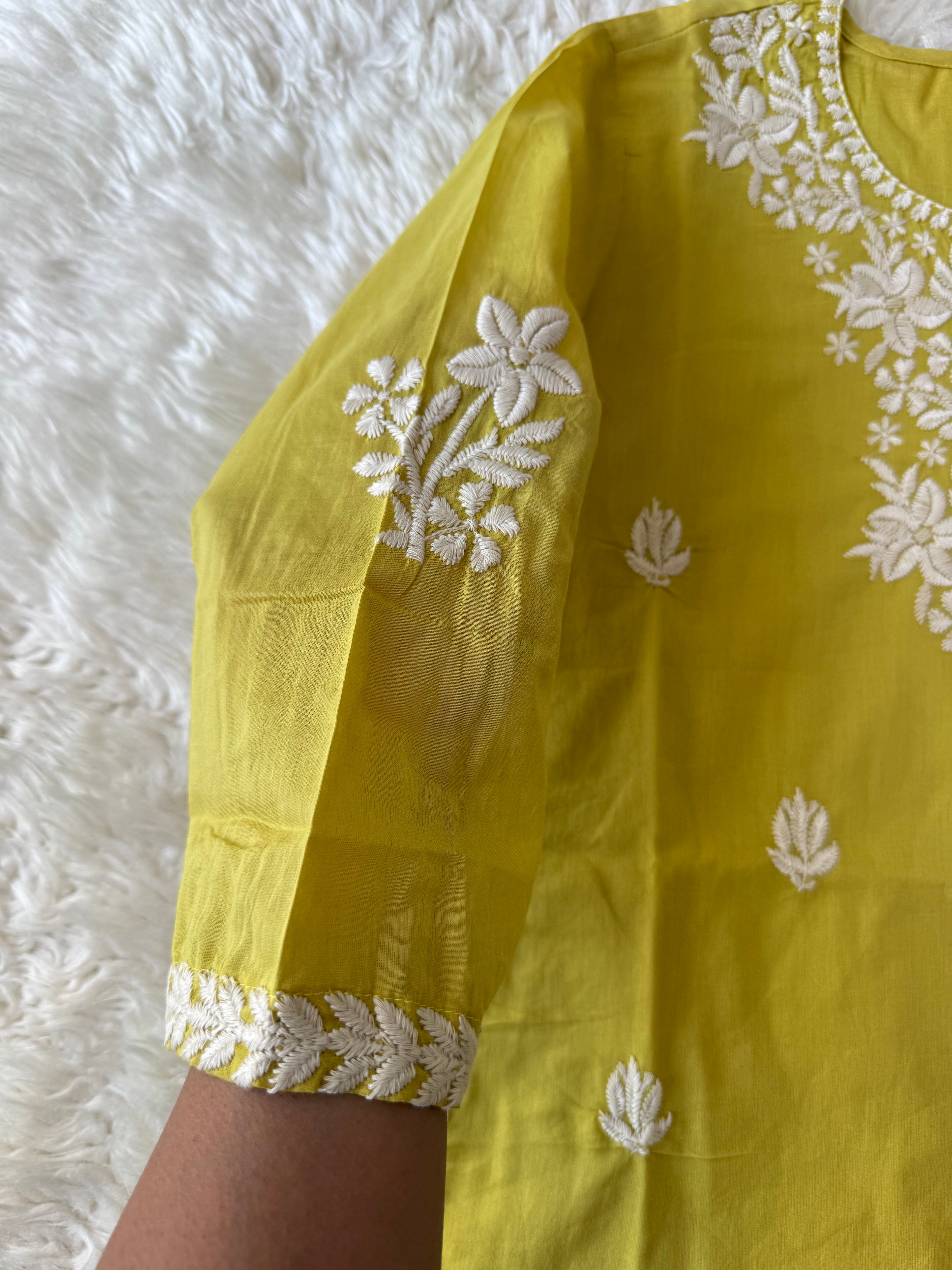 Mul Cotton Short Kurti with Lining