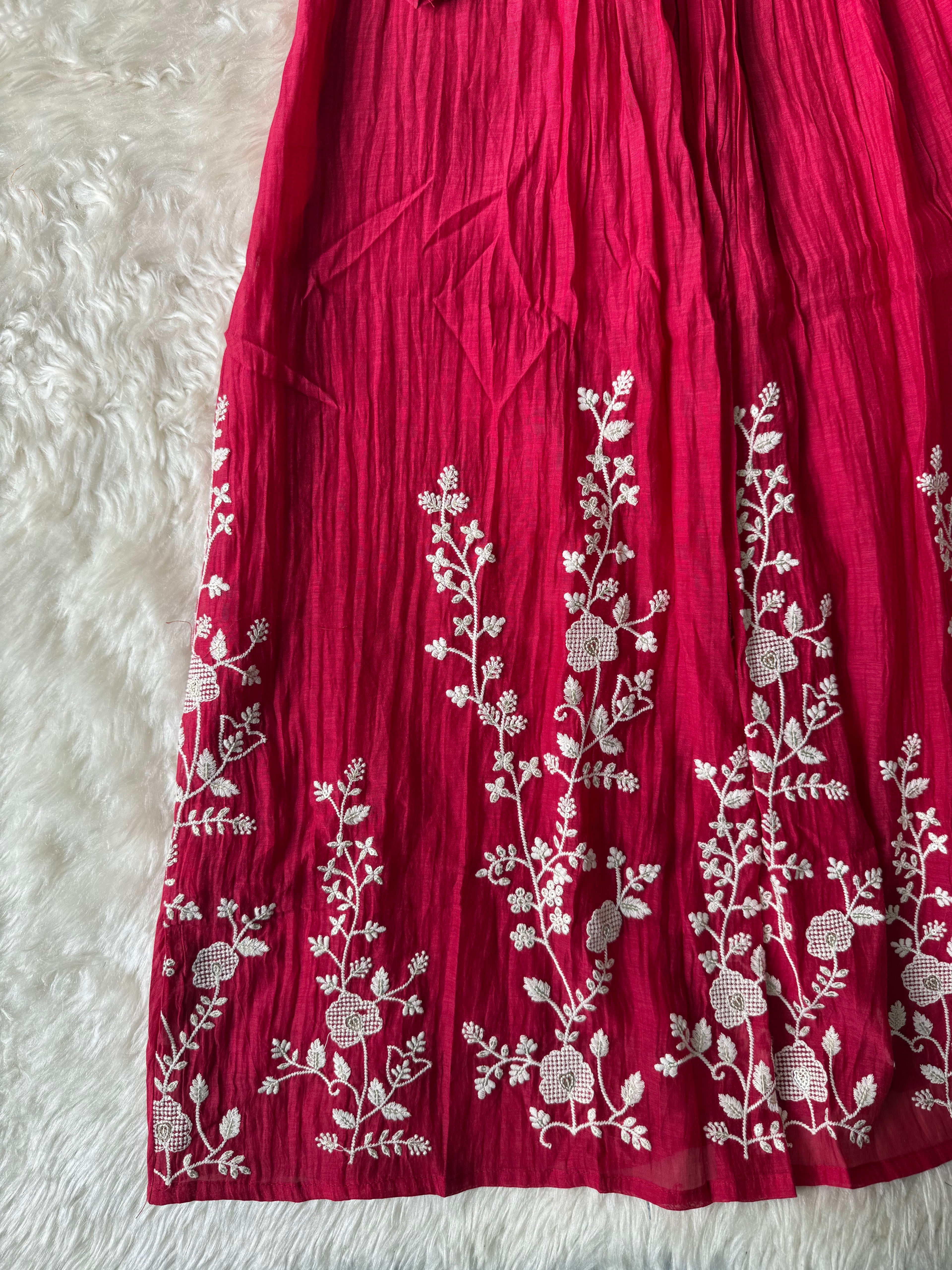 Mul Chanderi Kurti Pant Dupatta Set