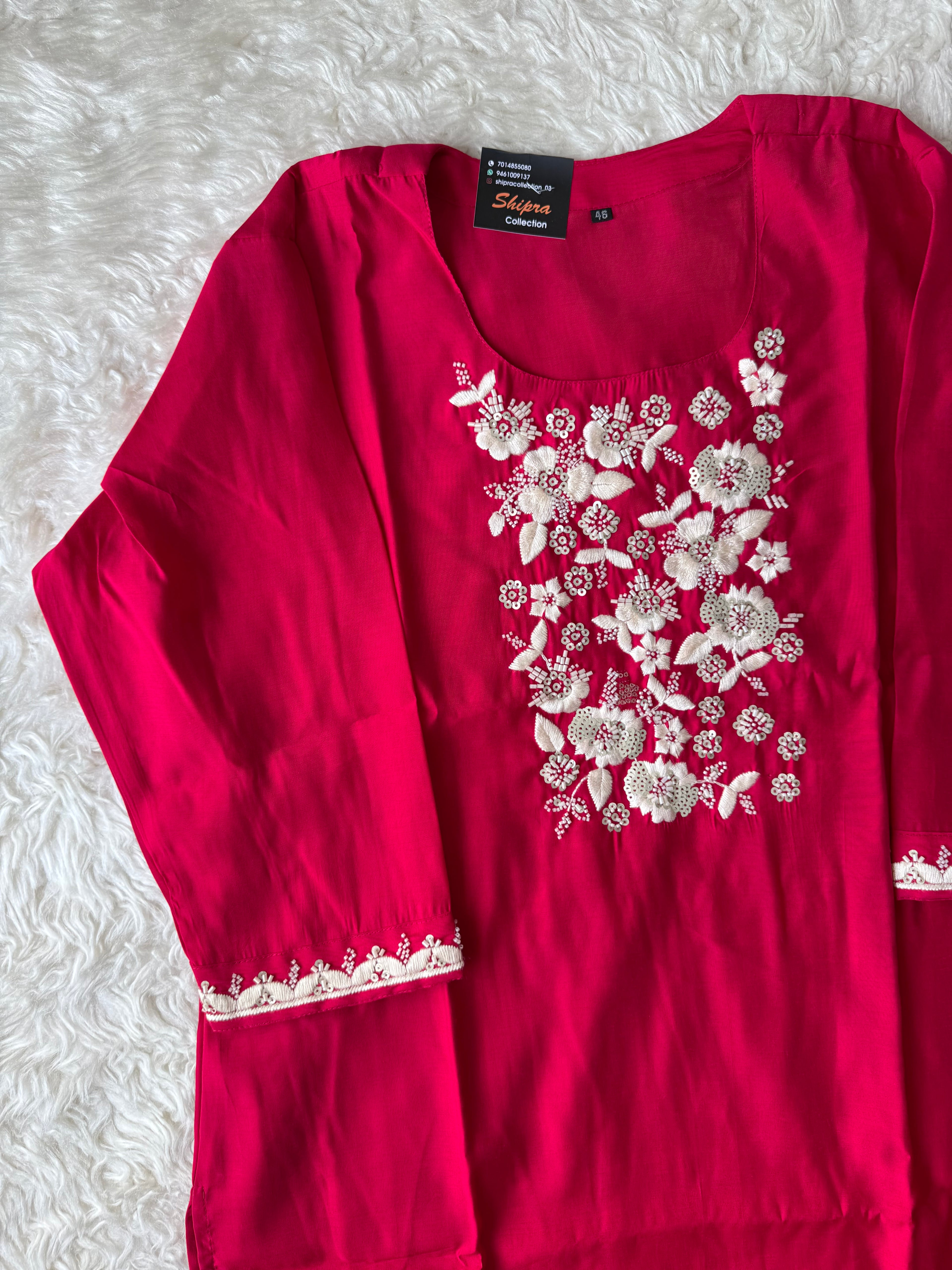“Plus Size” Roman Silk Kurti Pant Dupatta Set