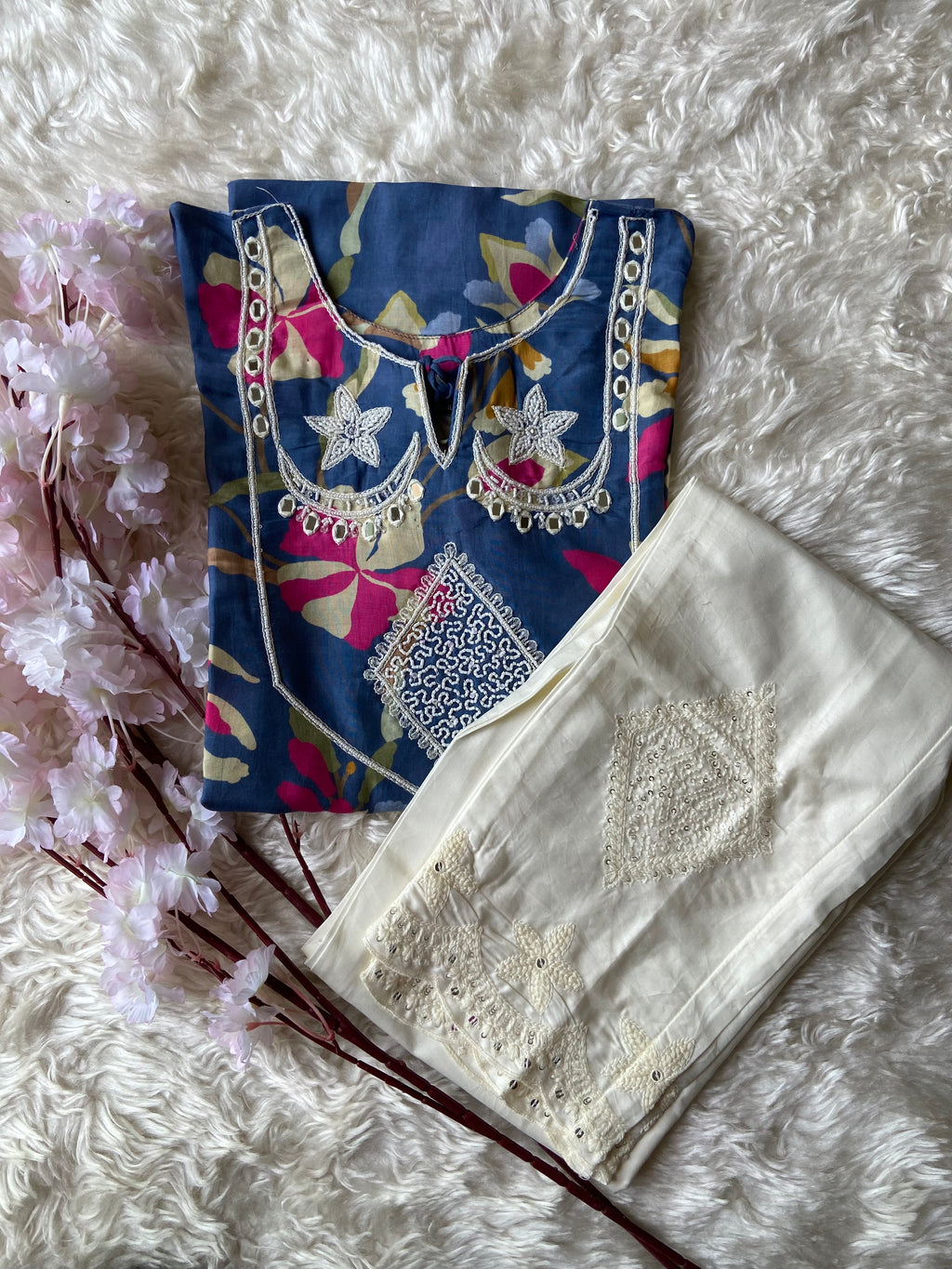 Premium Muslin Silk Kurti Pant Set