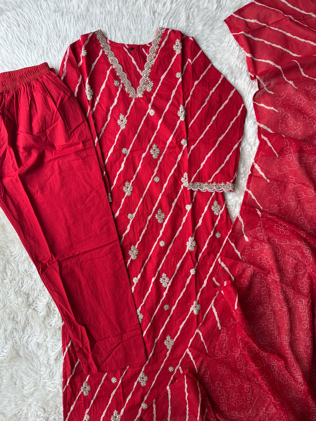 Premium Cotton Lehariya Set