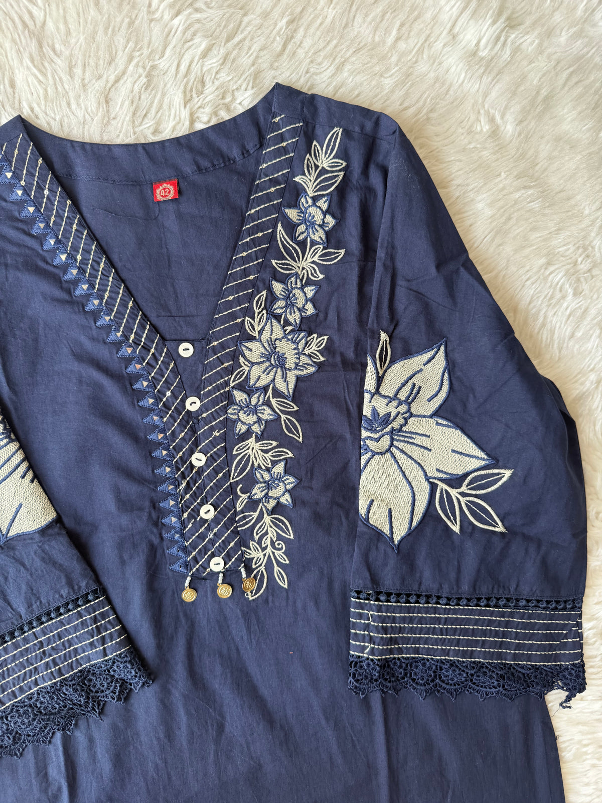 Pure Cotton Kurti Pant Dupatta Set