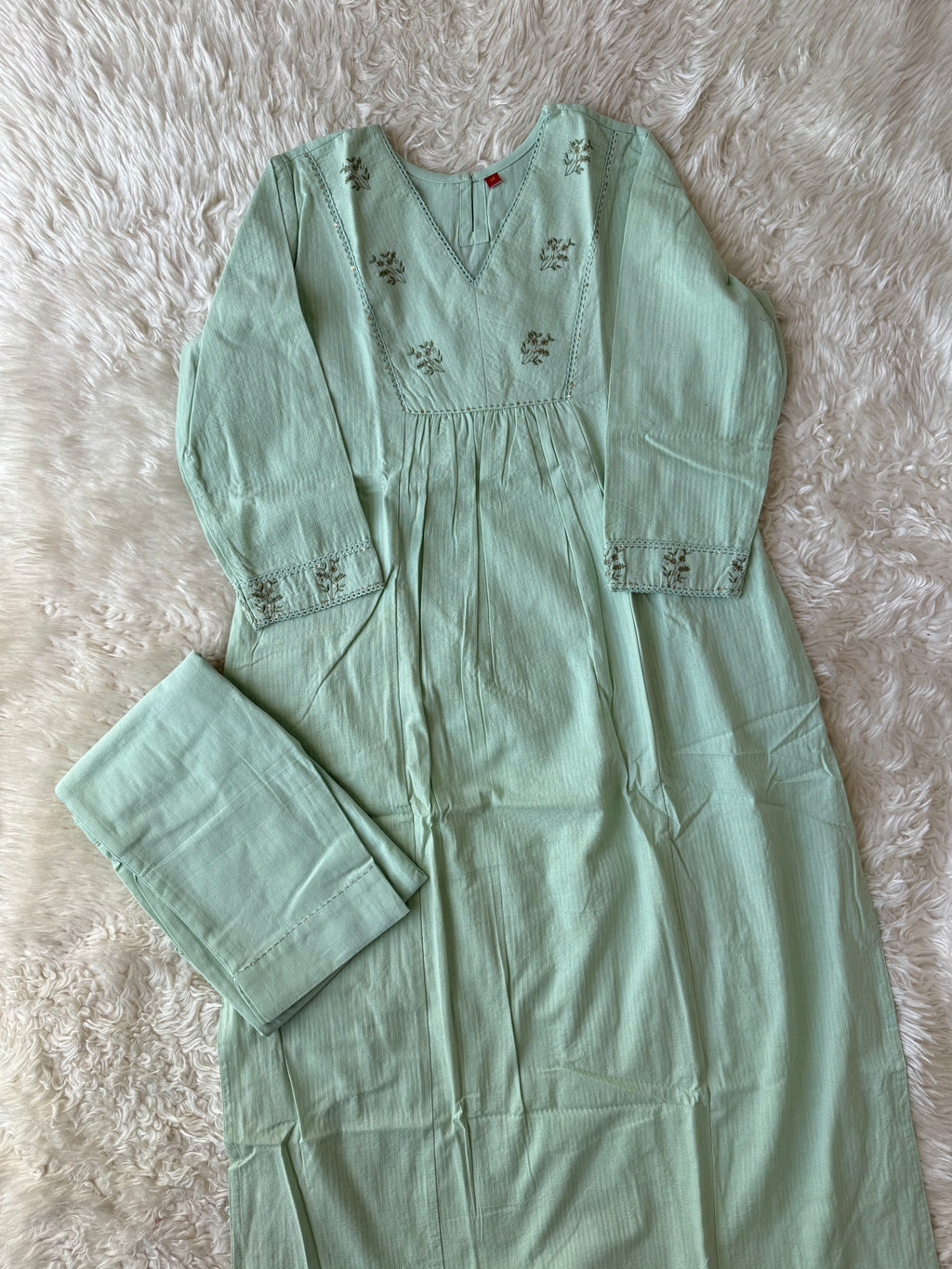 Premium Khadi Cotton Kurti Pant Set