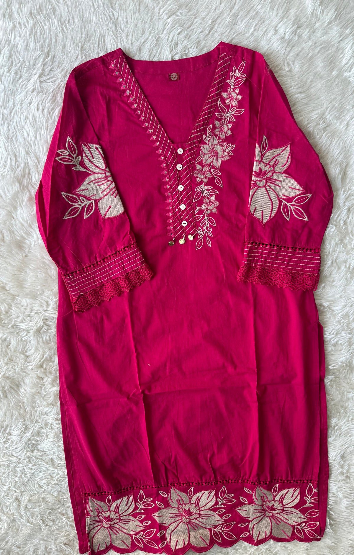 Pure Cotton Kurti Pant Dupatta Set