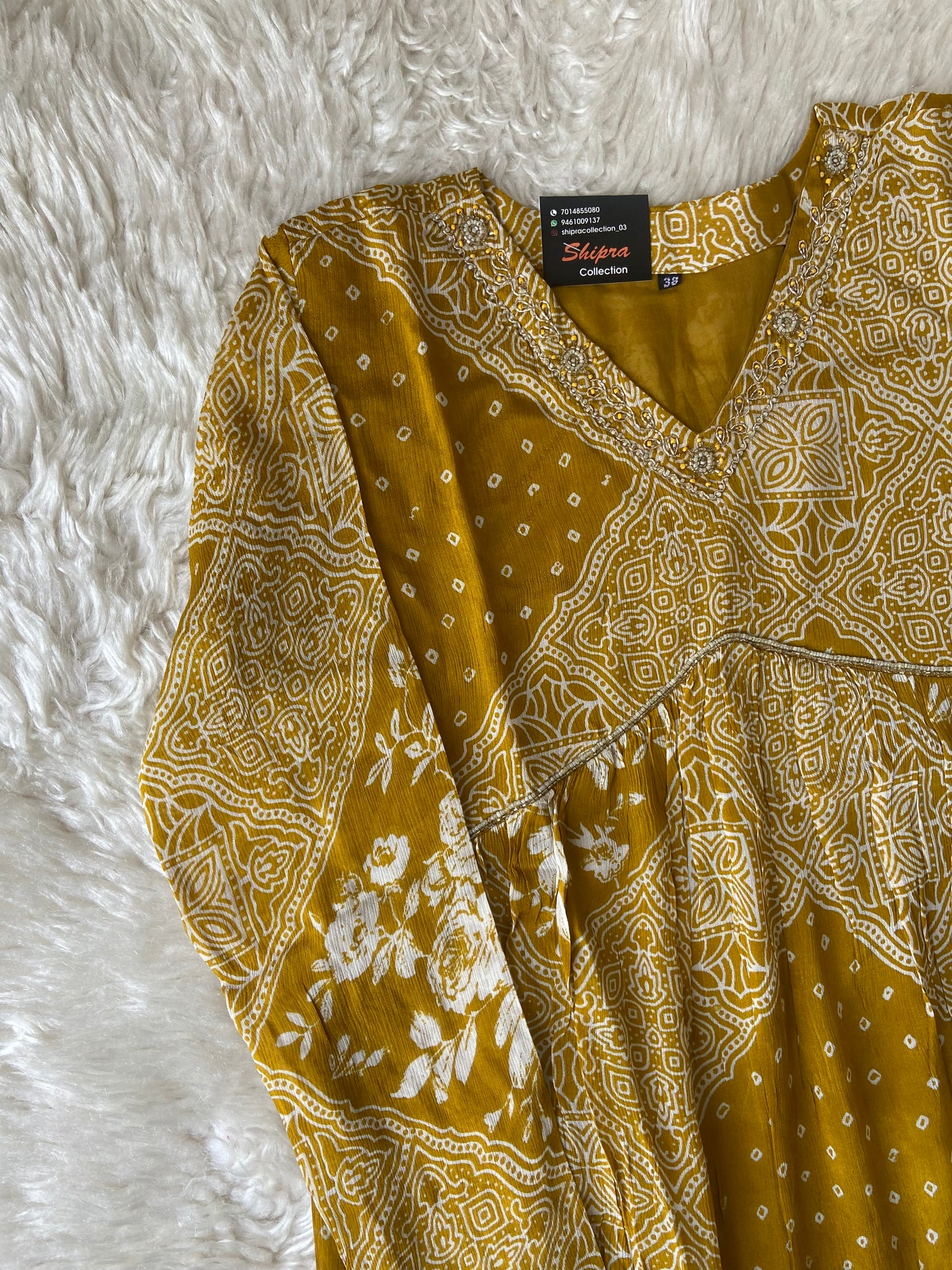 Pure Chinon Kurti Full Sleeves