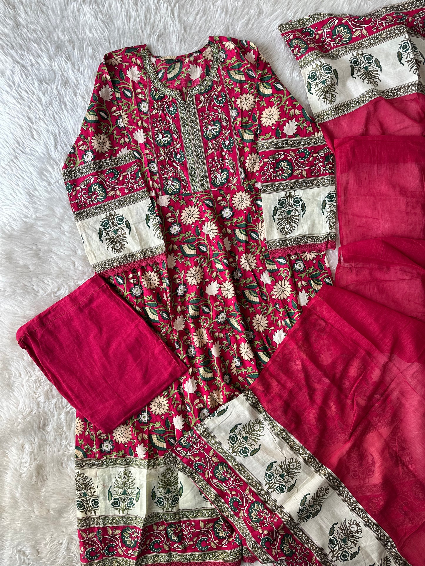 Budget Friendly FLARE Kurti Pant Dupatta Set